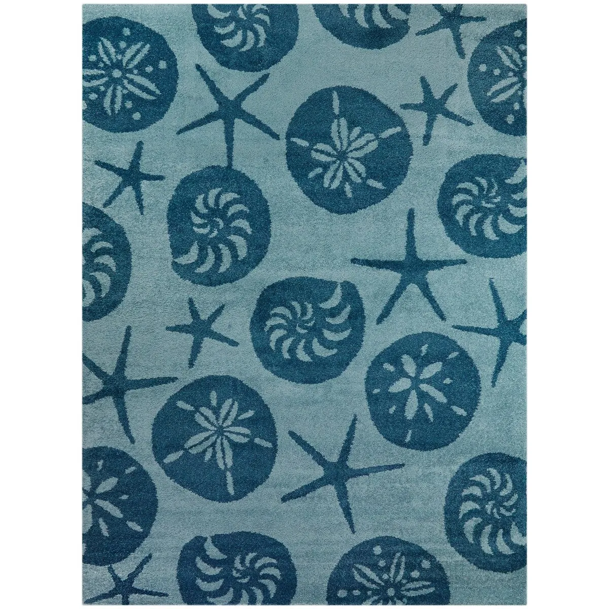 Stafford Nautilus Medallion Coastal Nautical Area Rug