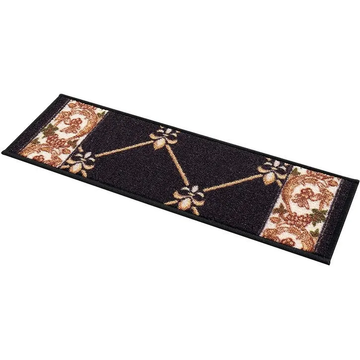 Stair Treads Fleur De Lis Floral Design Non Slip Backing. 8.5''X26''