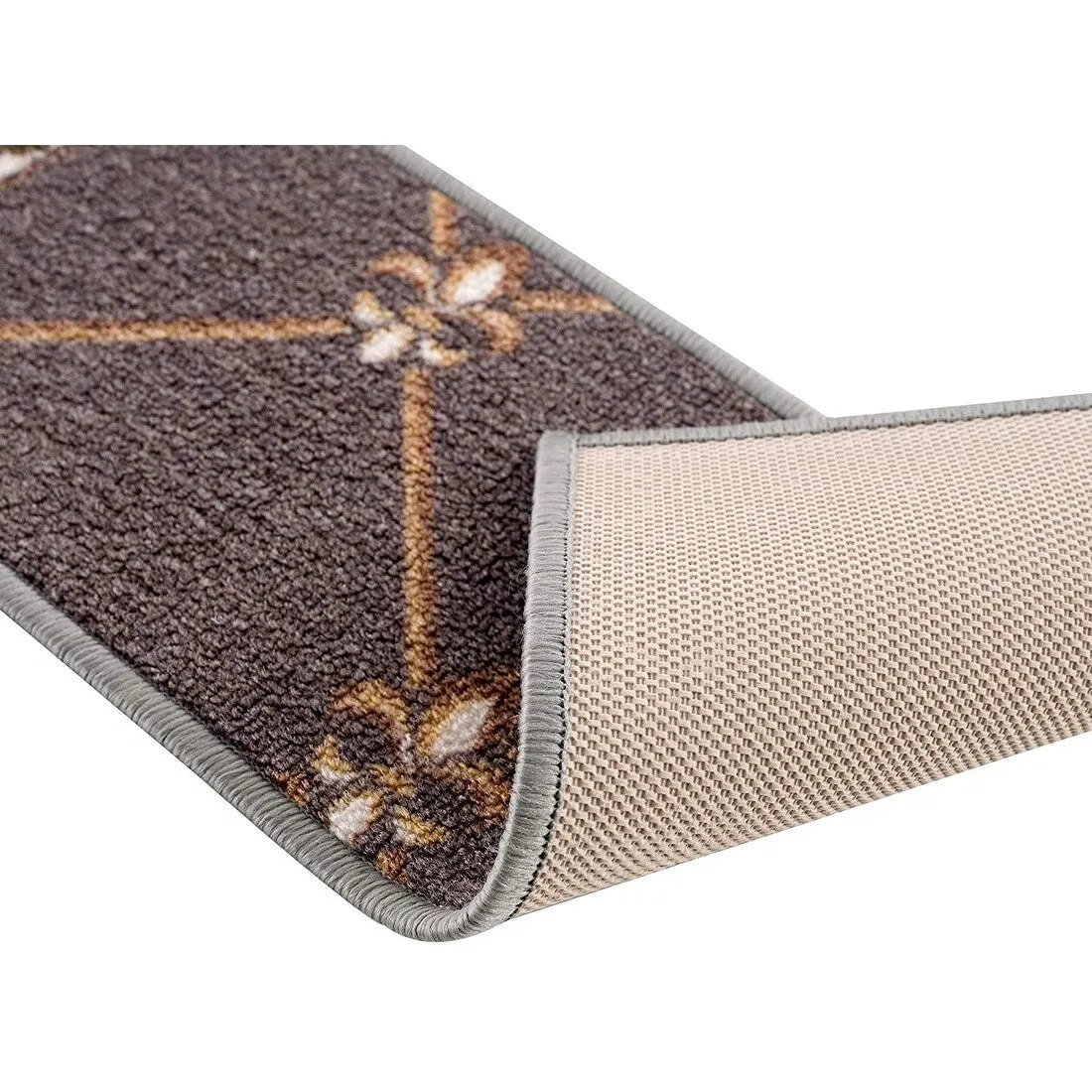 Stair Treads Fleur De Lis Floral Design Non Slip Backing. 8.5''X26''