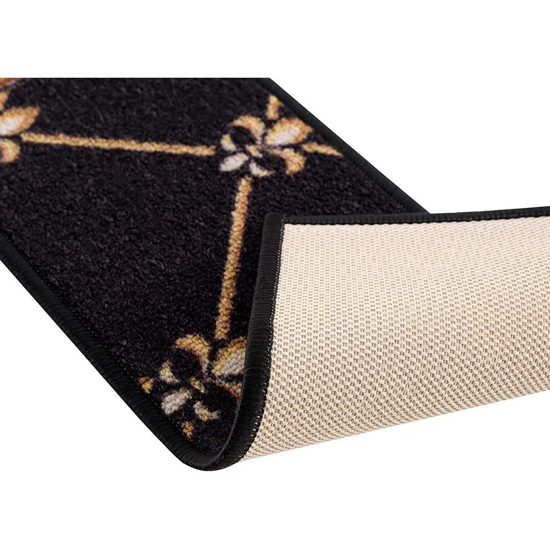 Stair Treads Fleur De Lis Floral Design Non Slip Backing. 8.5''X26''