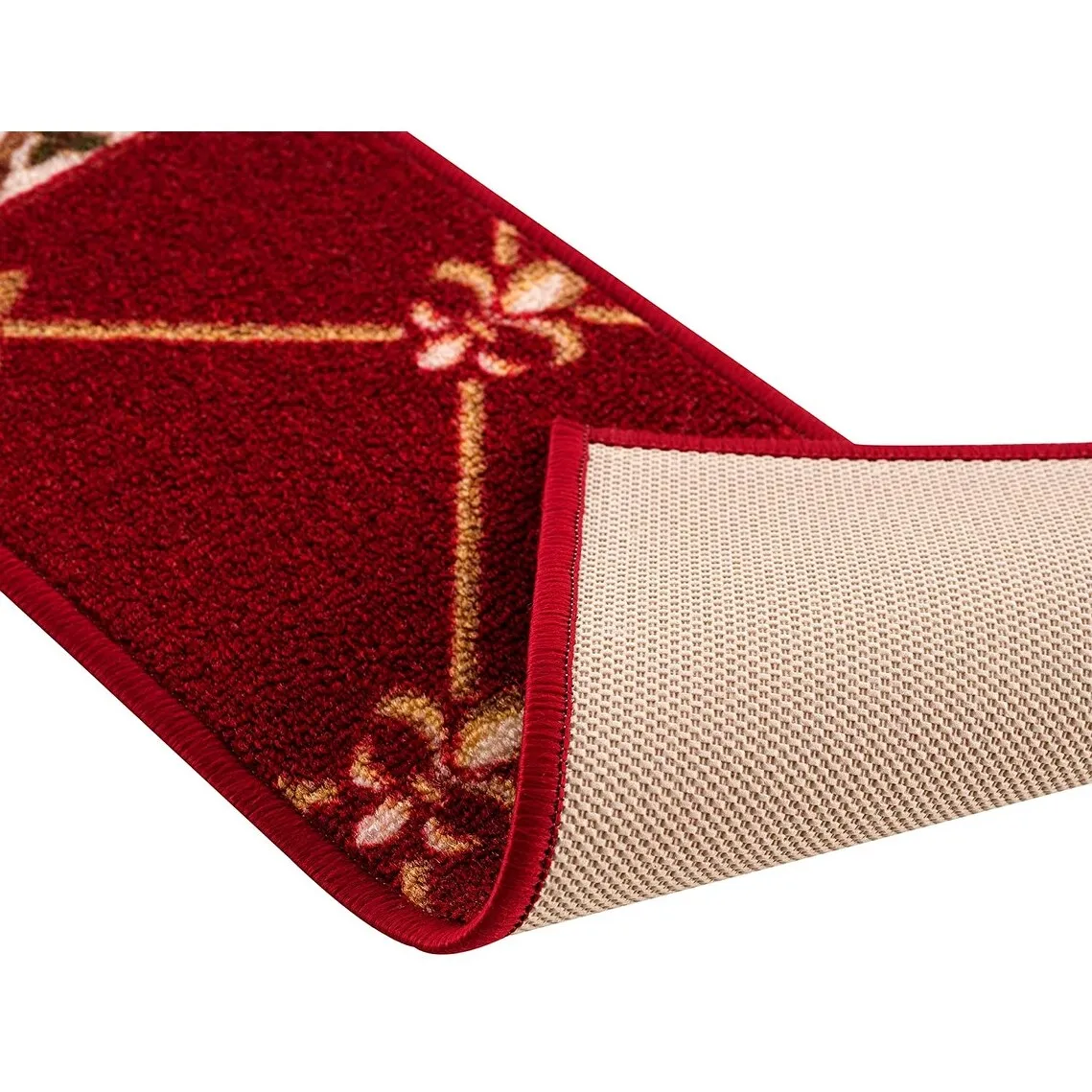 Stair Treads Fleur De Lis Floral Design Non Slip Backing. 8.5''X26''