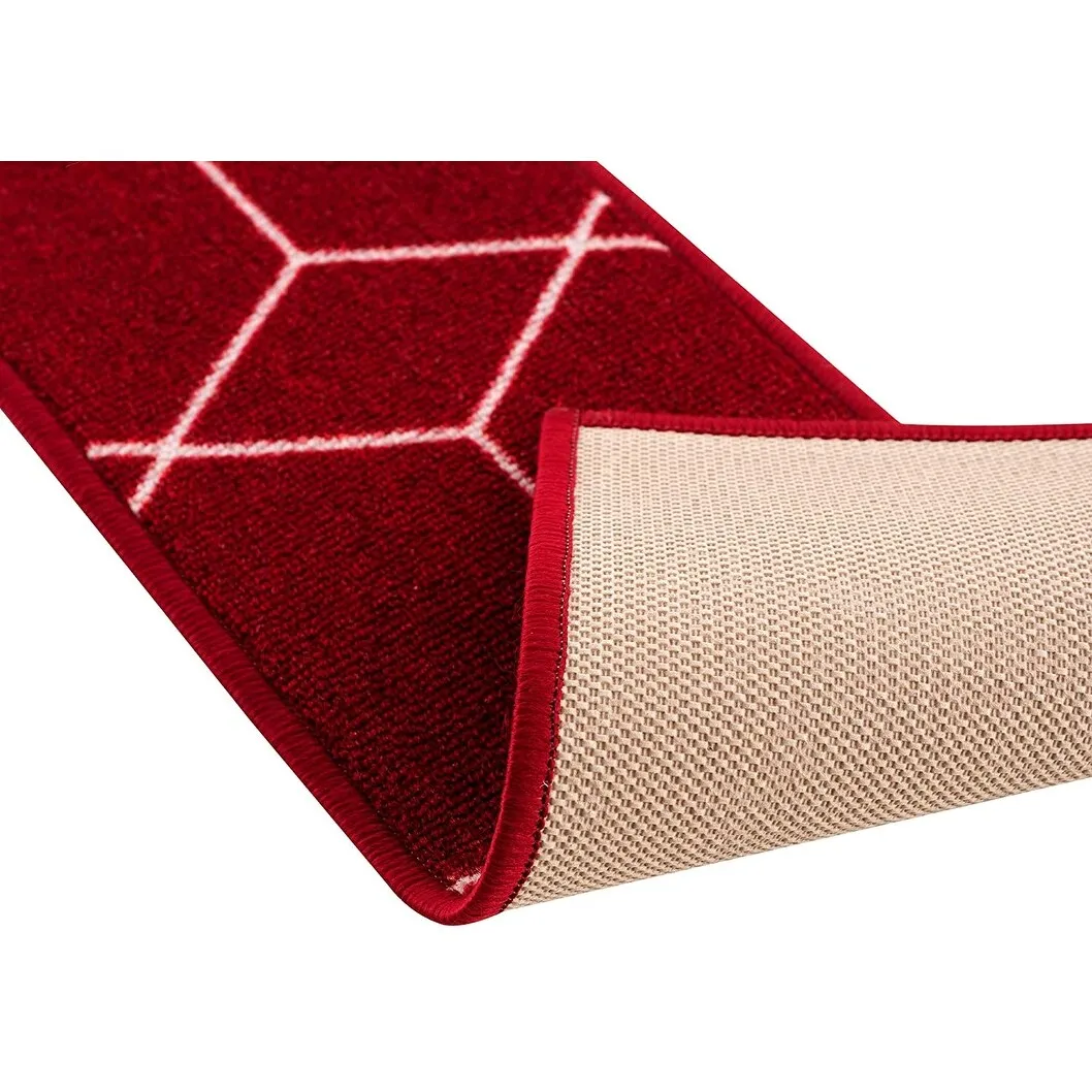Stair Treads Hexagon Design Washable Non Slip Backing. 8.5''X26''