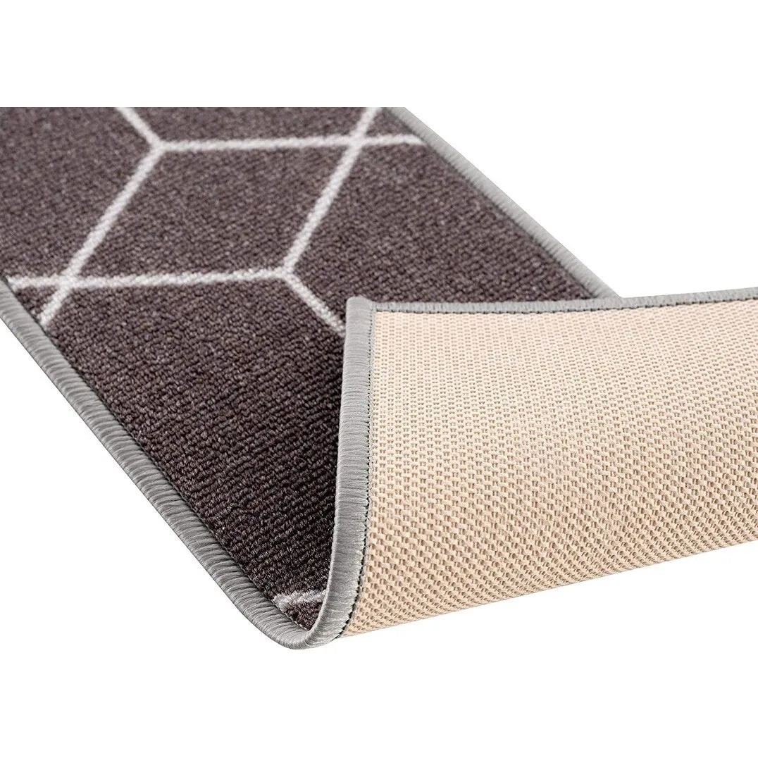 Stair Treads Hexagon Design Washable Non Slip Backing. 8.5''X26''