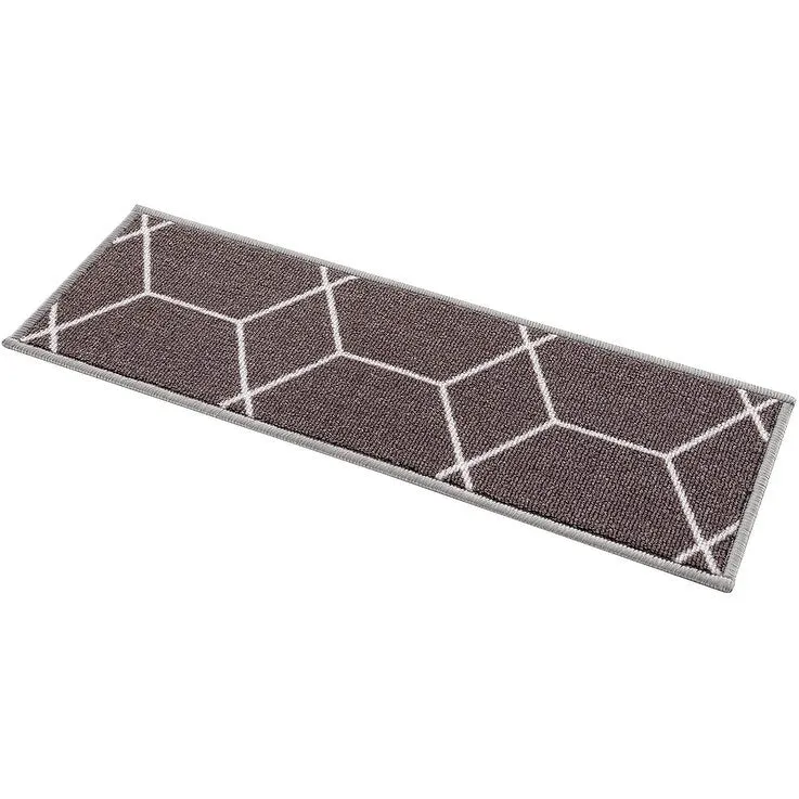Stair Treads Hexagon Design Washable Non Slip Backing. 8.5''X26''