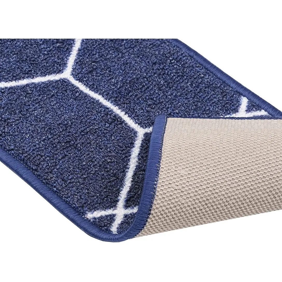 Stair Treads Hexagon Design Washable Non Slip Backing. 8.5''X26''