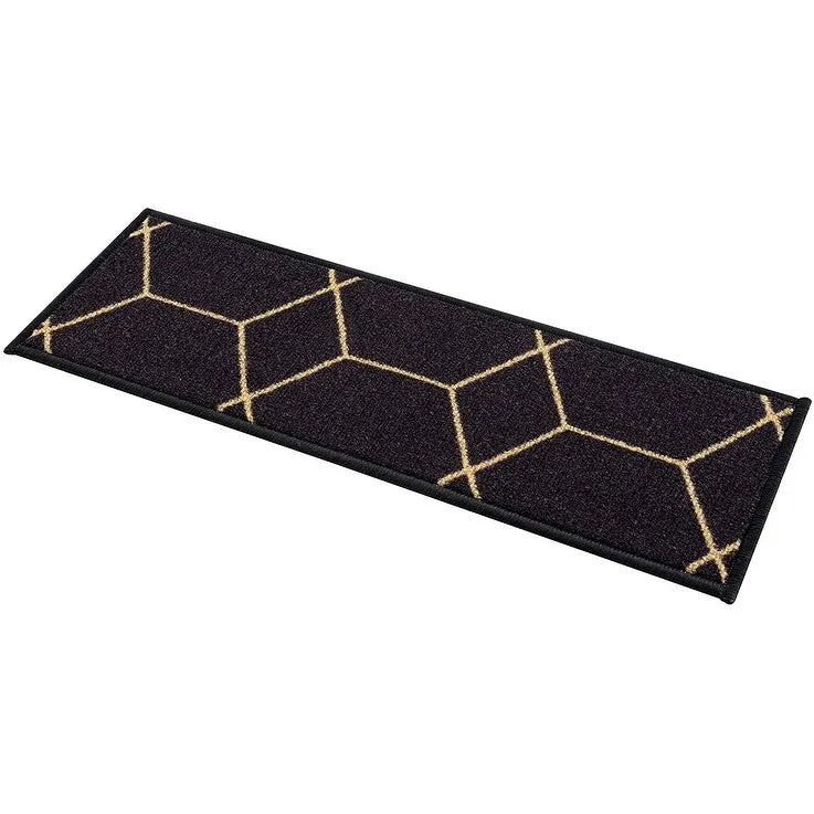 Stair Treads Hexagon Design Washable Non Slip Backing. 8.5''X26''
