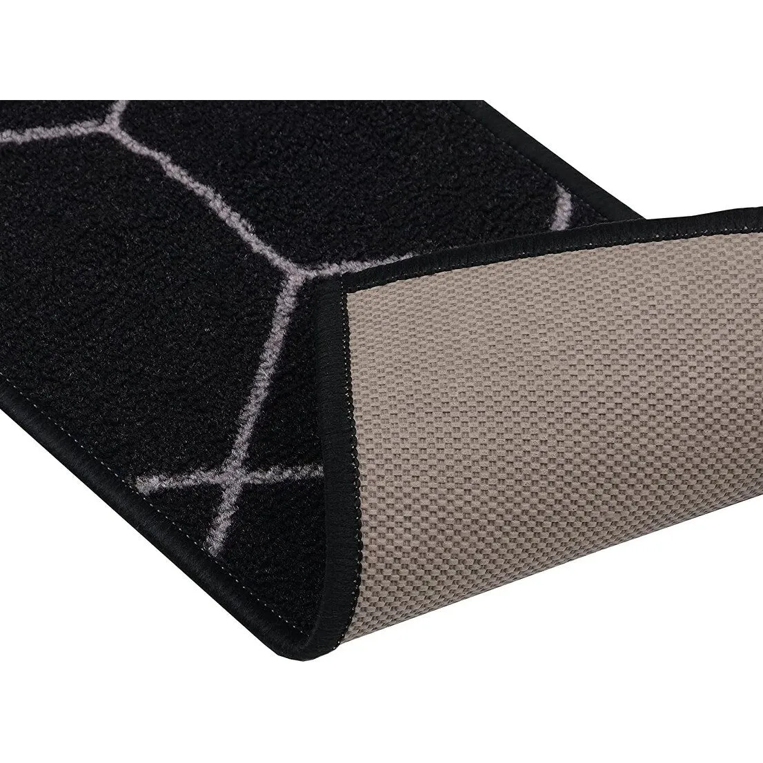 Stair Treads Hexagon Design Washable Non Slip Backing. 8.5''X26''