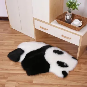 STP Goods Faux LongFur Suede Sheepskin Washable Shag Panda Area Rug - 37.4  25.6