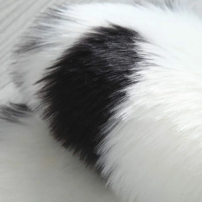 STP Goods Faux LongFur Suede Sheepskin Washable Shag Panda Area Rug - 37.4  25.6