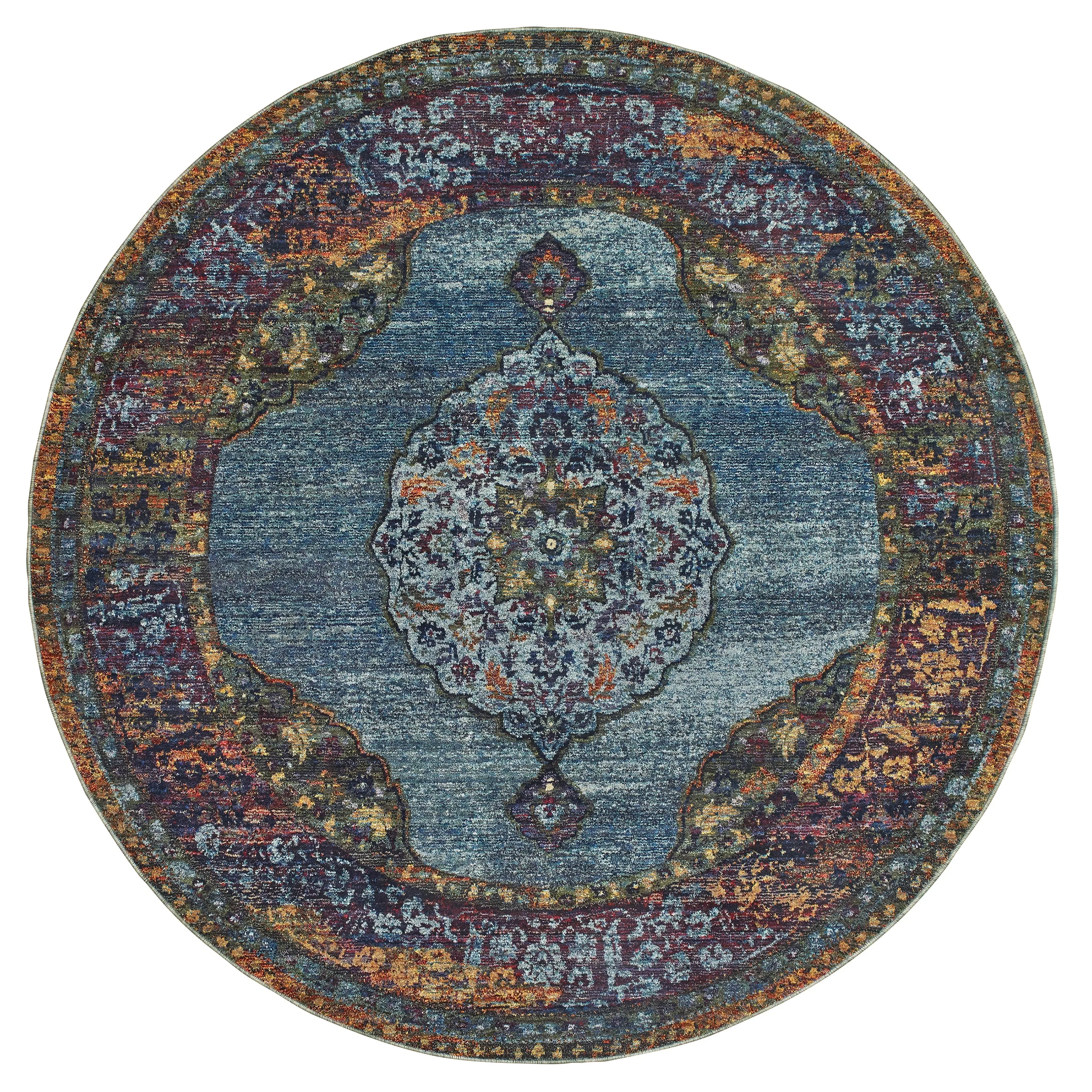 Style Haven Adaylnn Morris Persian Inspired Medallion Blue/Multi Area Rug