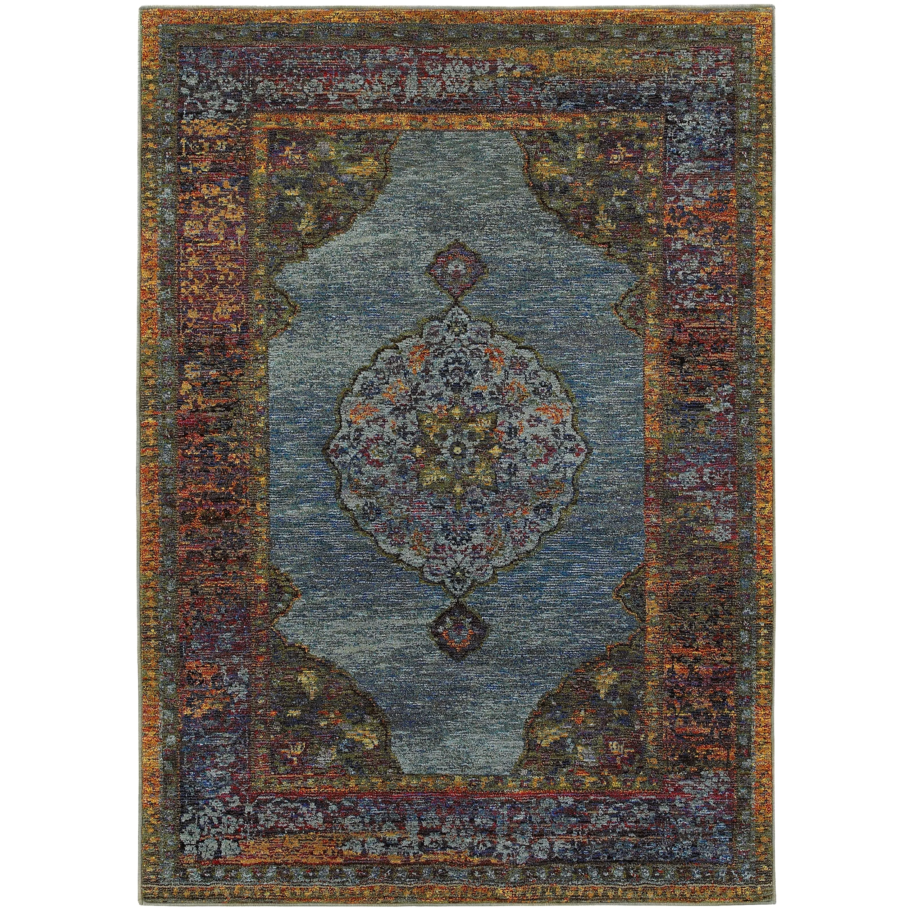 Style Haven Adaylnn Morris Persian Inspired Medallion Blue/Multi Area Rug