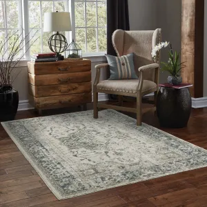 Style Haven Archer Vintage Medallion Gray/ Blue Indoor Area Rug.
