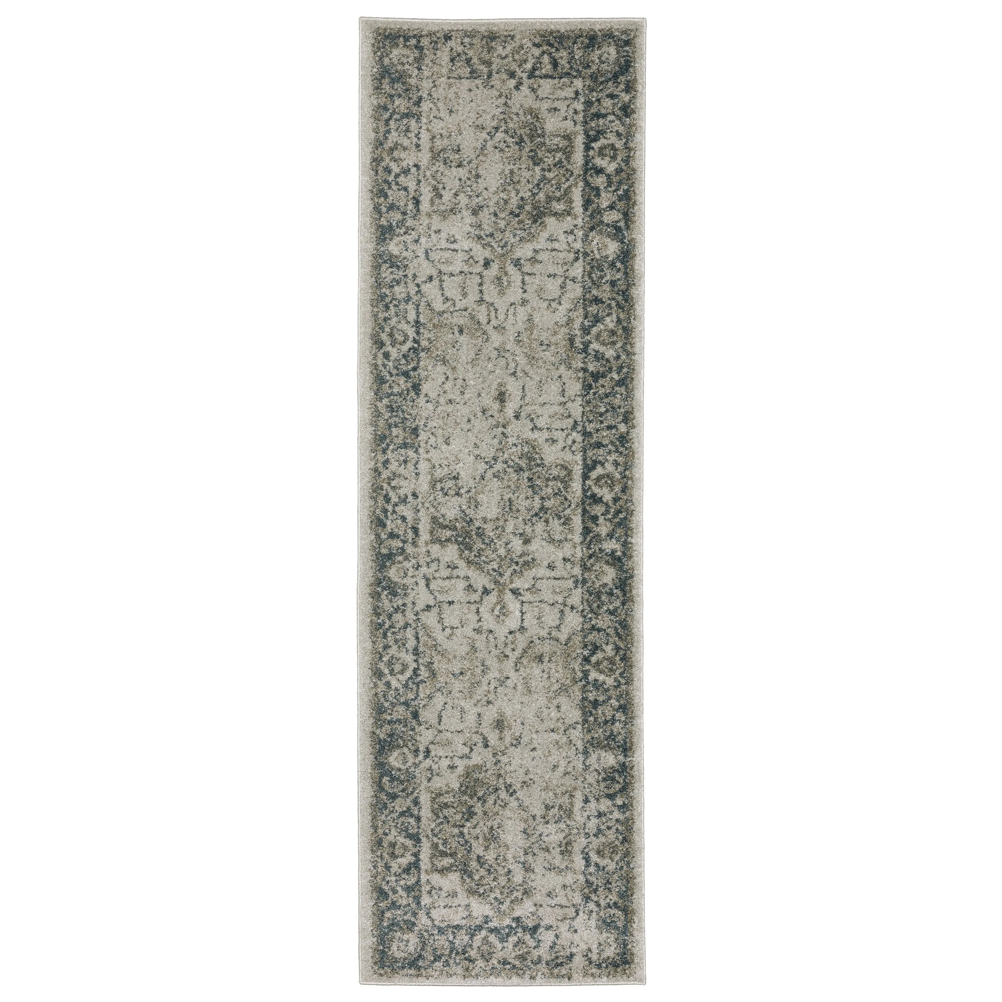 Style Haven Archer Vintage Medallion Gray/ Blue Indoor Area Rug.
