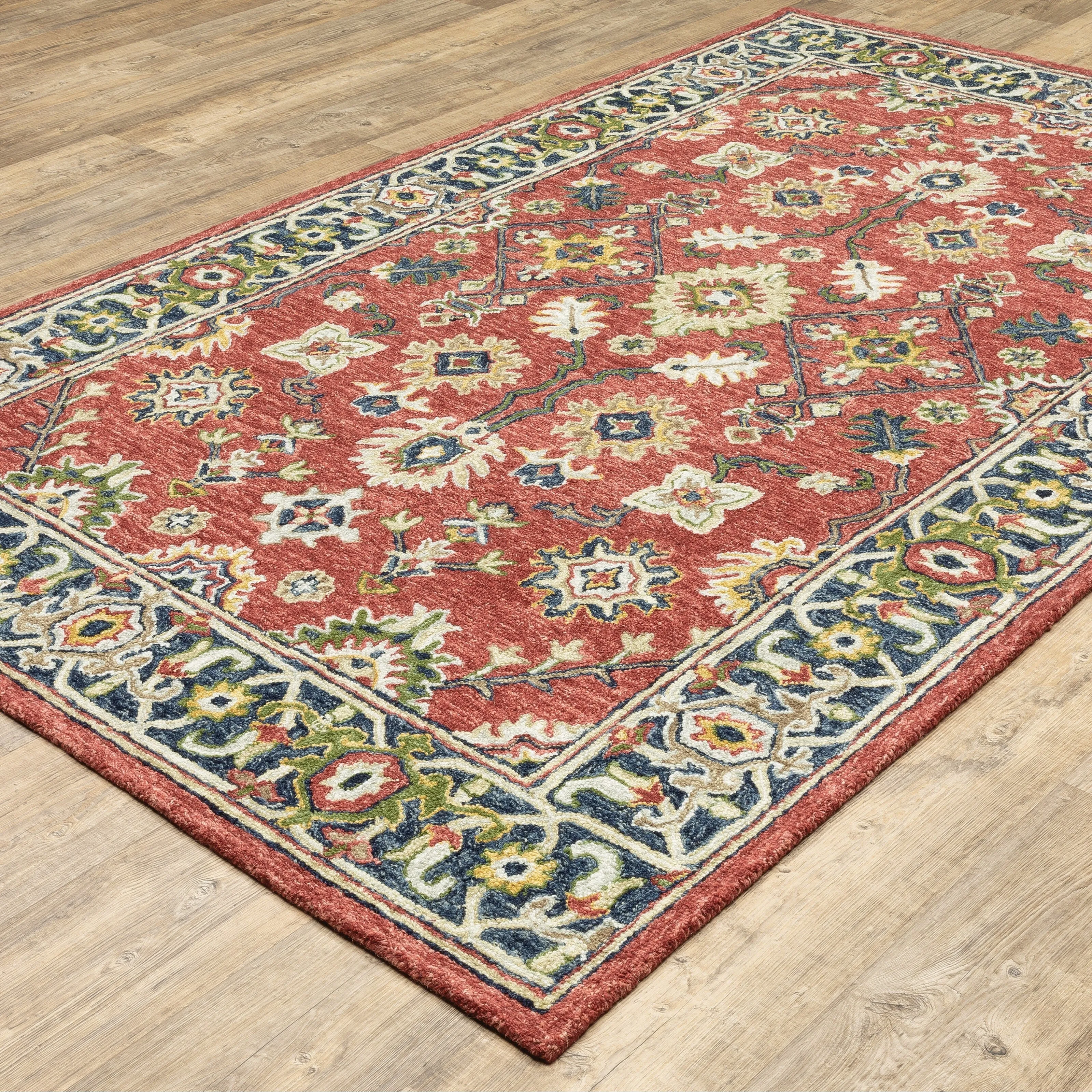 Style Haven Ava Hand-tufted Wool Loop-pile Traditional Bordered Area Rug
