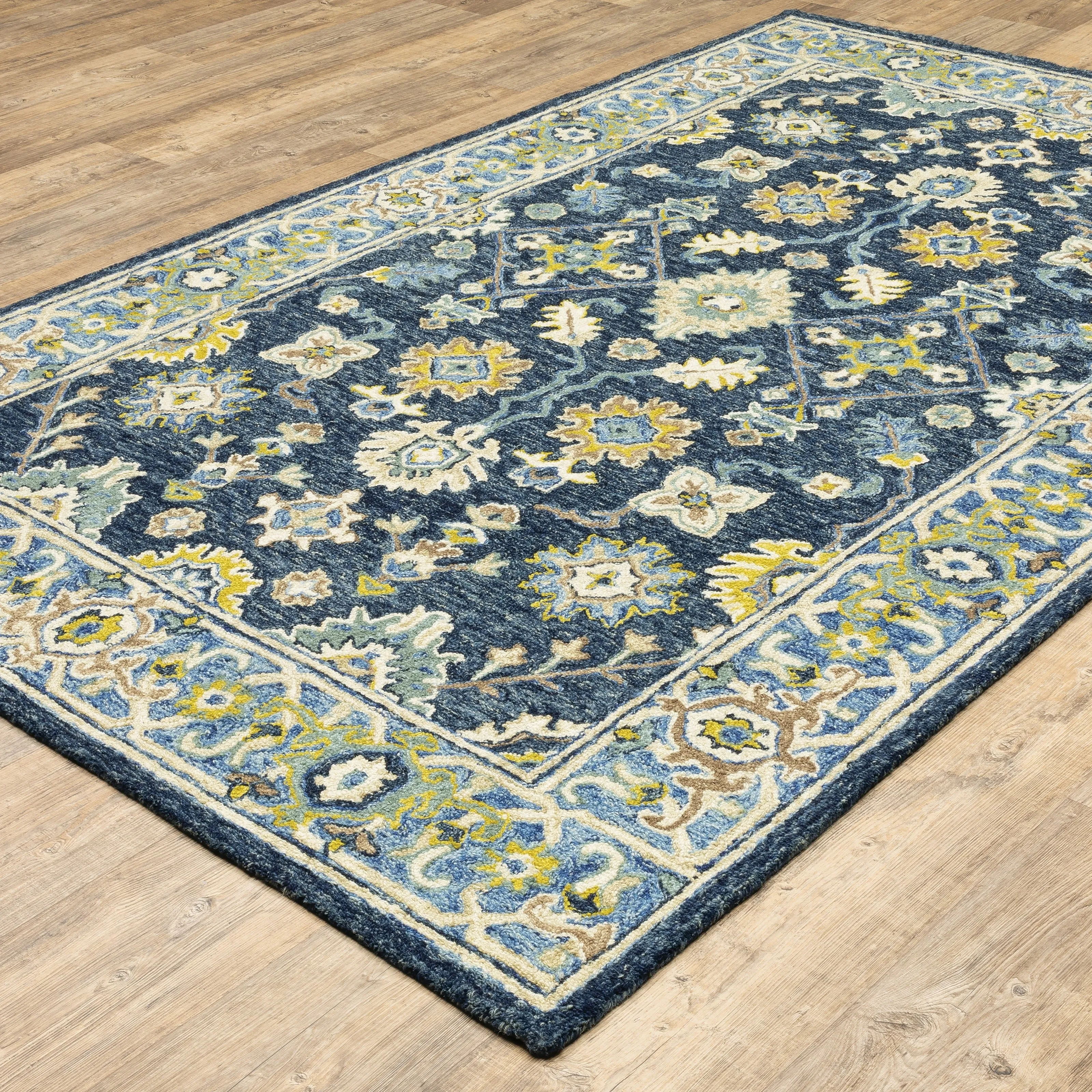 Style Haven Ava Hand-tufted Wool Loop-pile Traditional Bordered Area Rug
