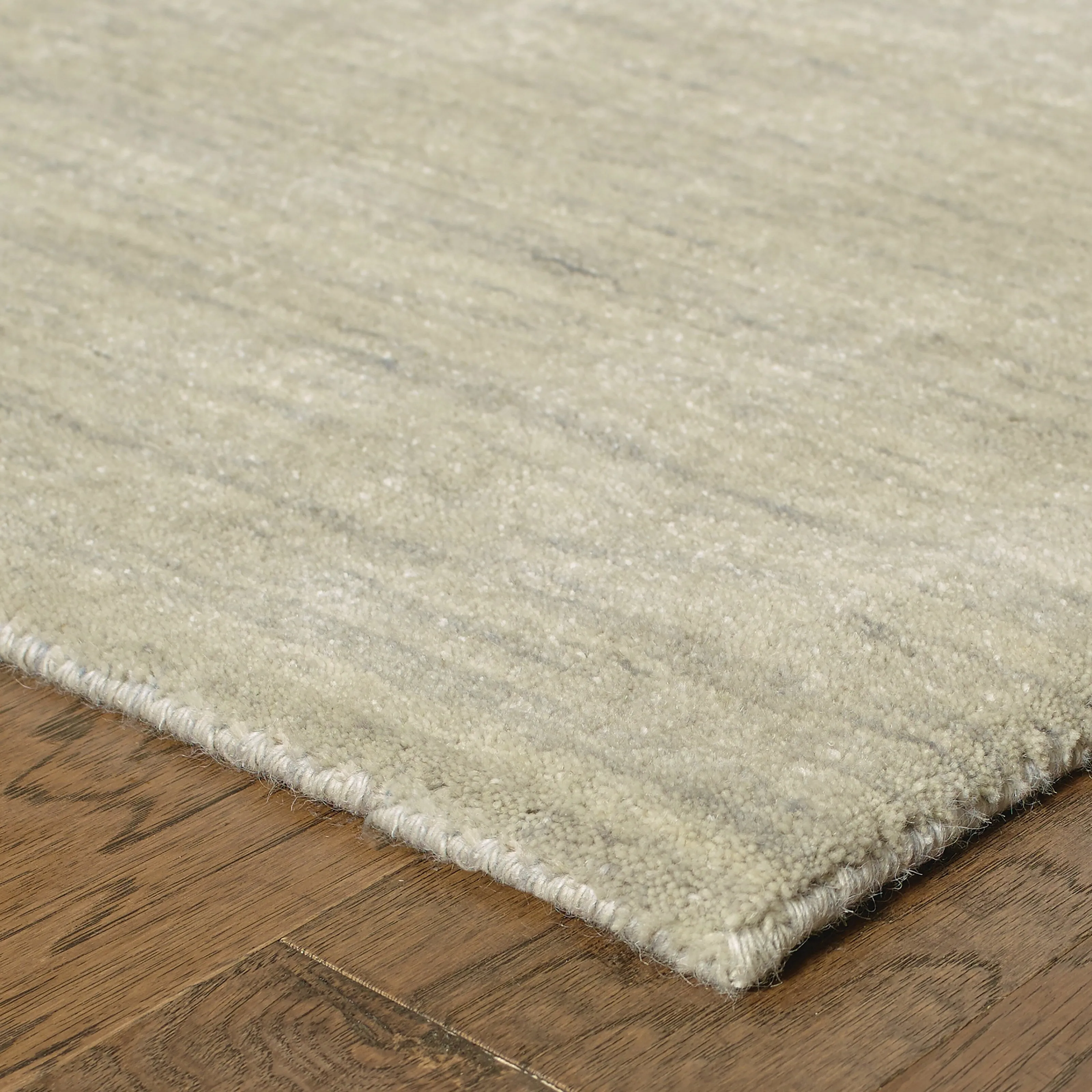 Style Haven Heathered Solid Hand-crafted Plush Wool Area Rug