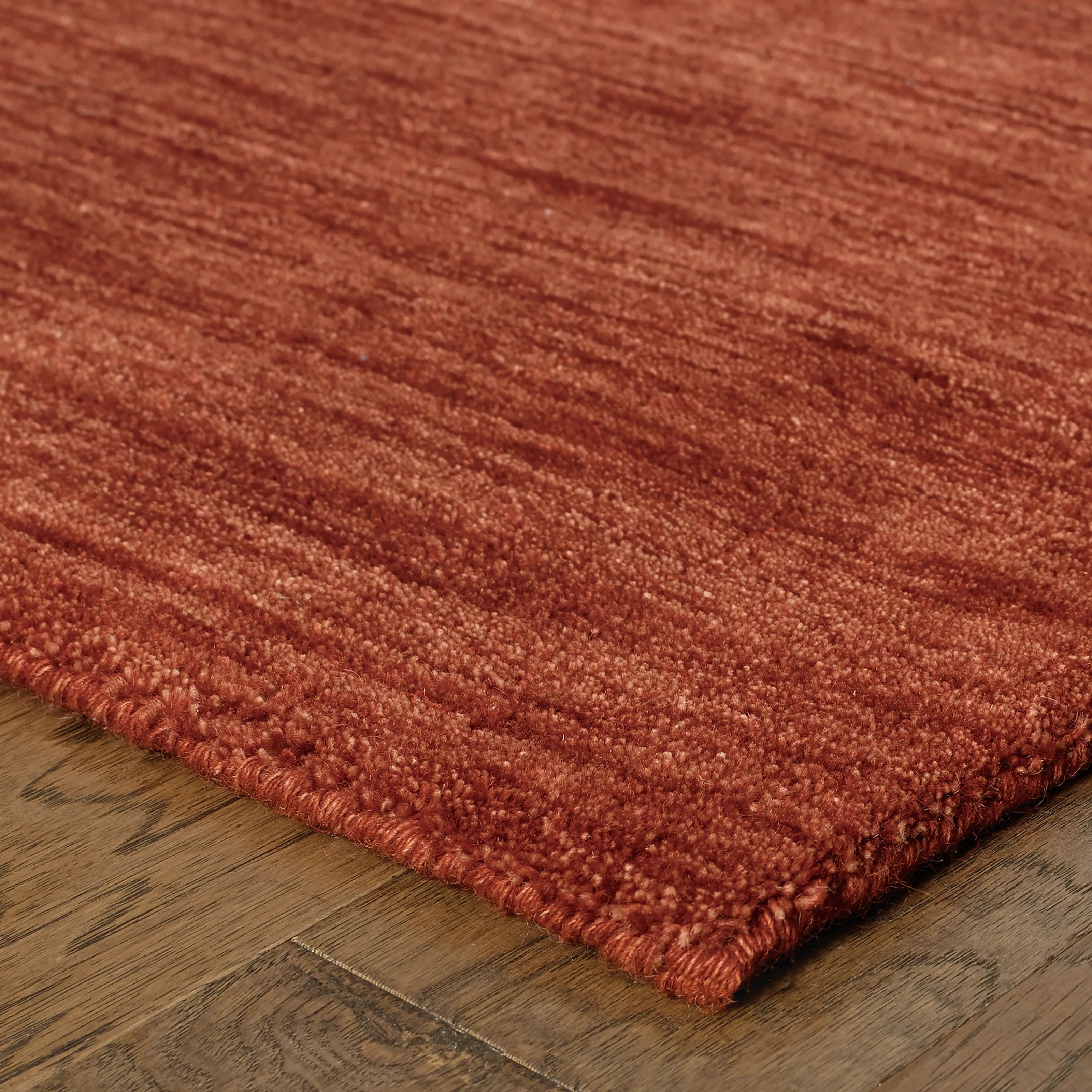 Style Haven Heathered Solid Hand-crafted Plush Wool Area Rug
