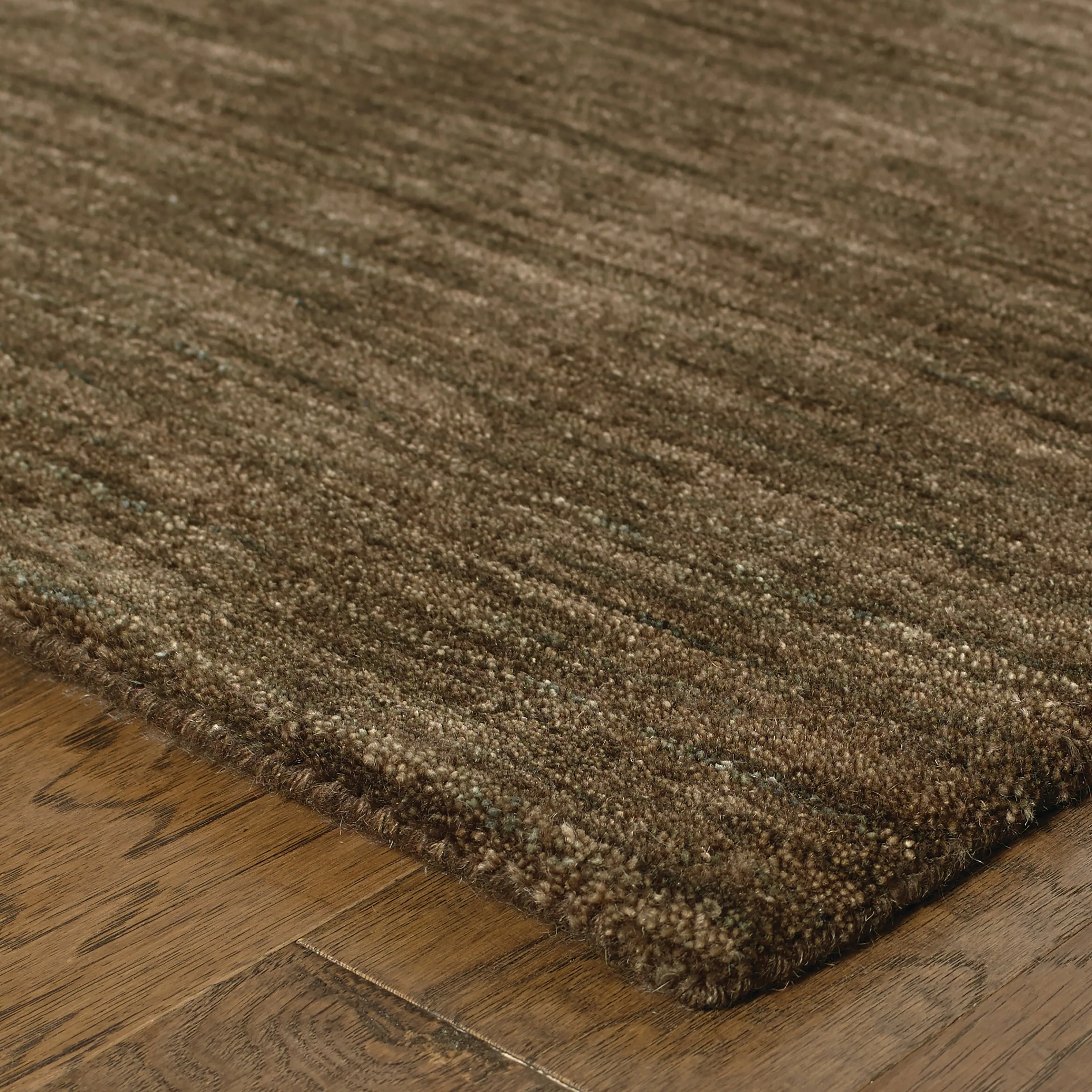 Style Haven Heathered Solid Hand-crafted Plush Wool Area Rug