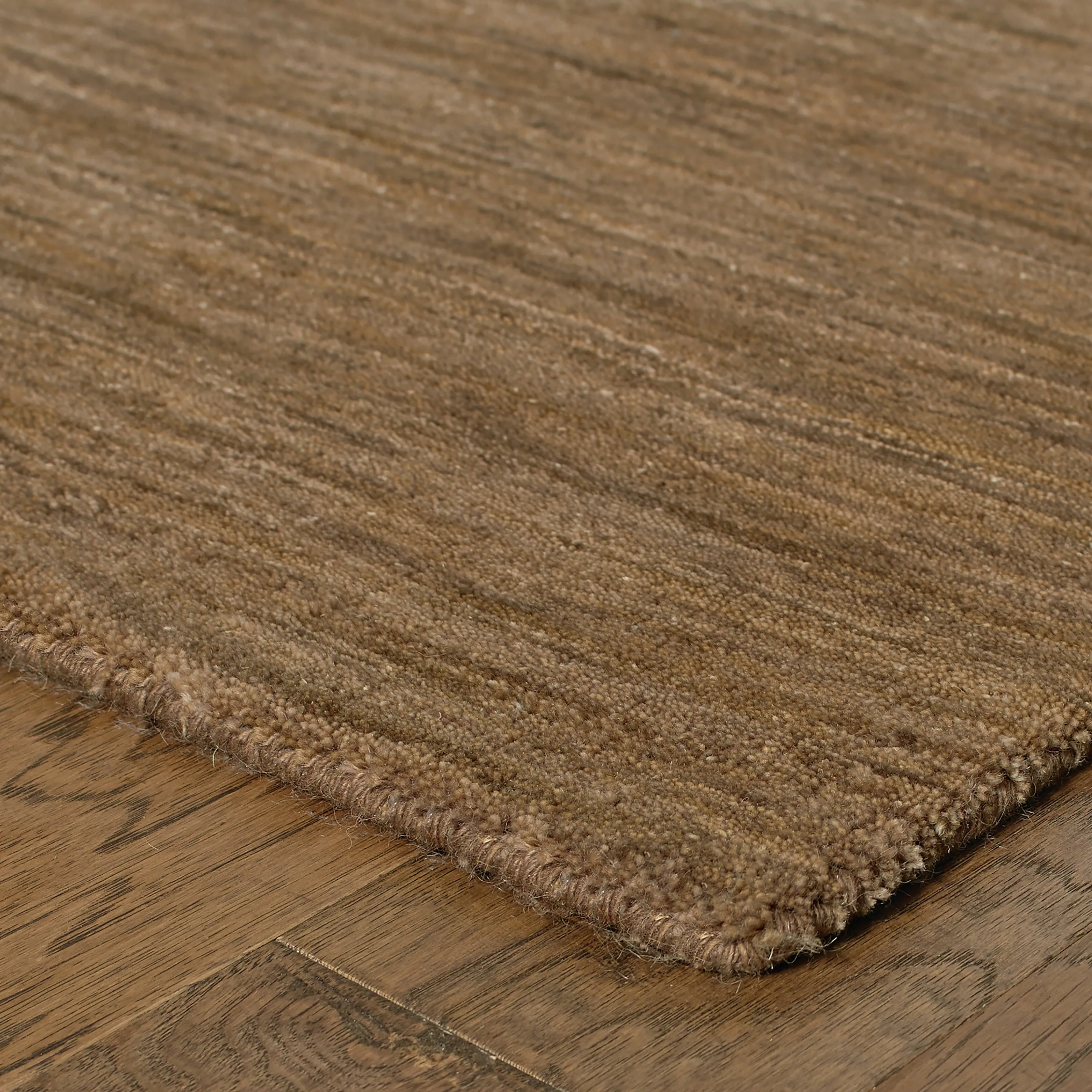 Style Haven Heathered Solid Hand-crafted Plush Wool Area Rug