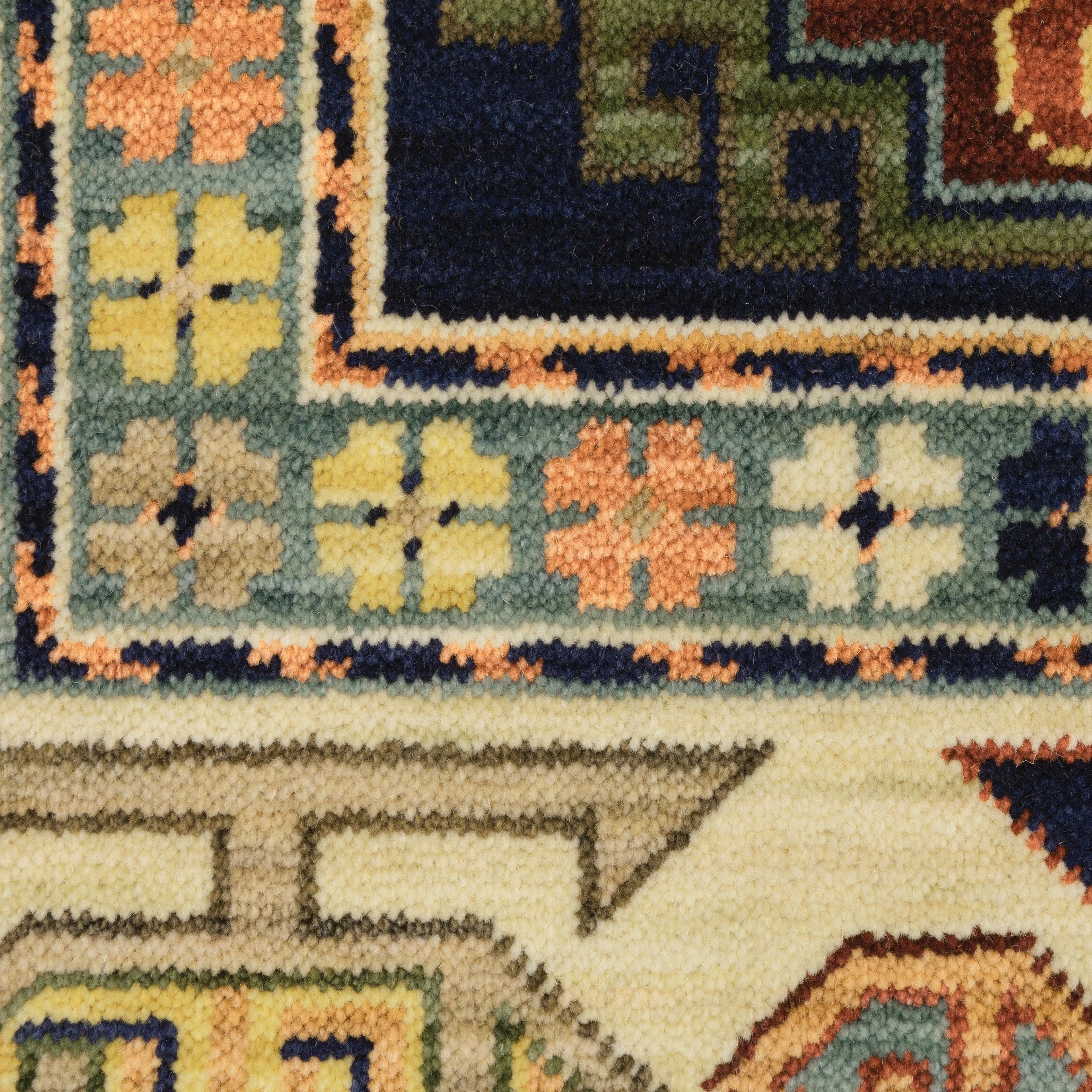 Style Haven Leander Vintage Medallion Fringed Wool Blend Area Rug