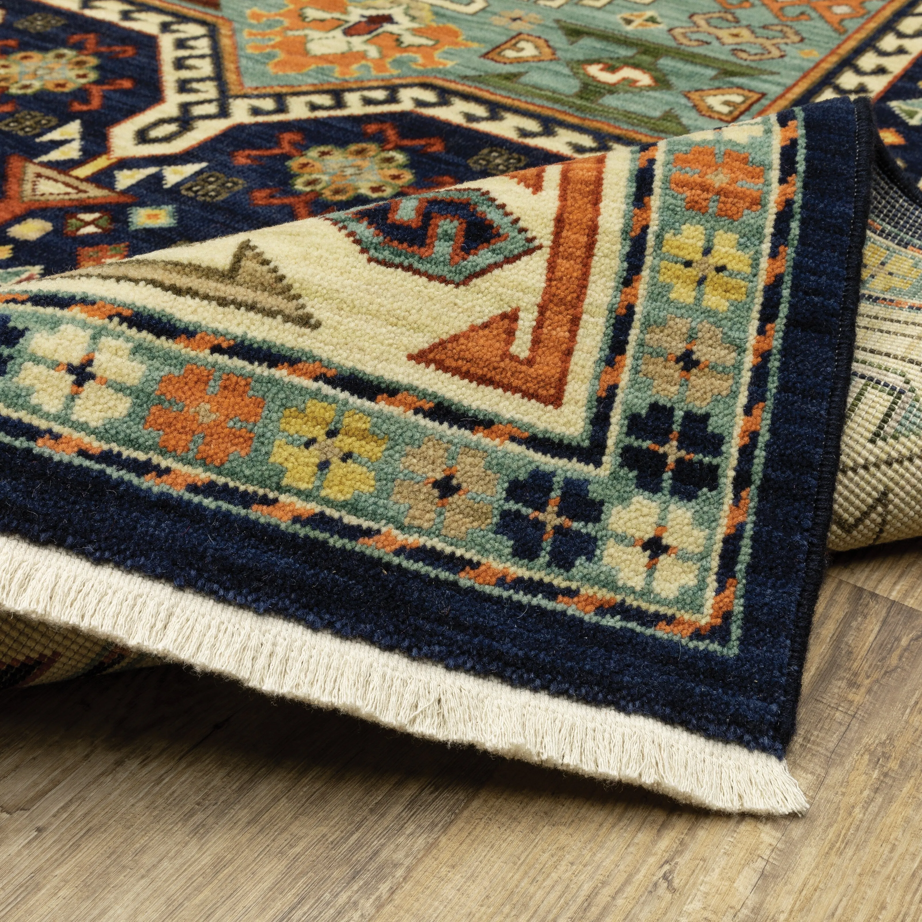 Style Haven Leander Vintage Medallion Fringed Wool Blend Area Rug