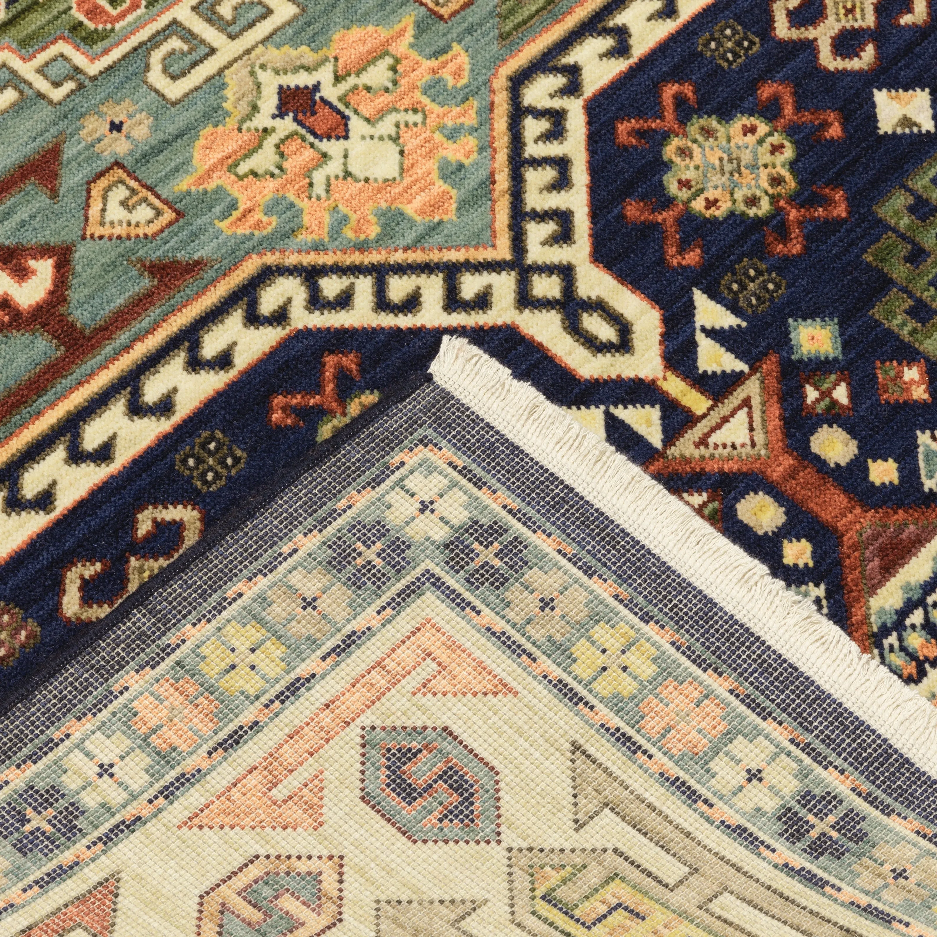 Style Haven Leander Vintage Medallion Fringed Wool Blend Area Rug