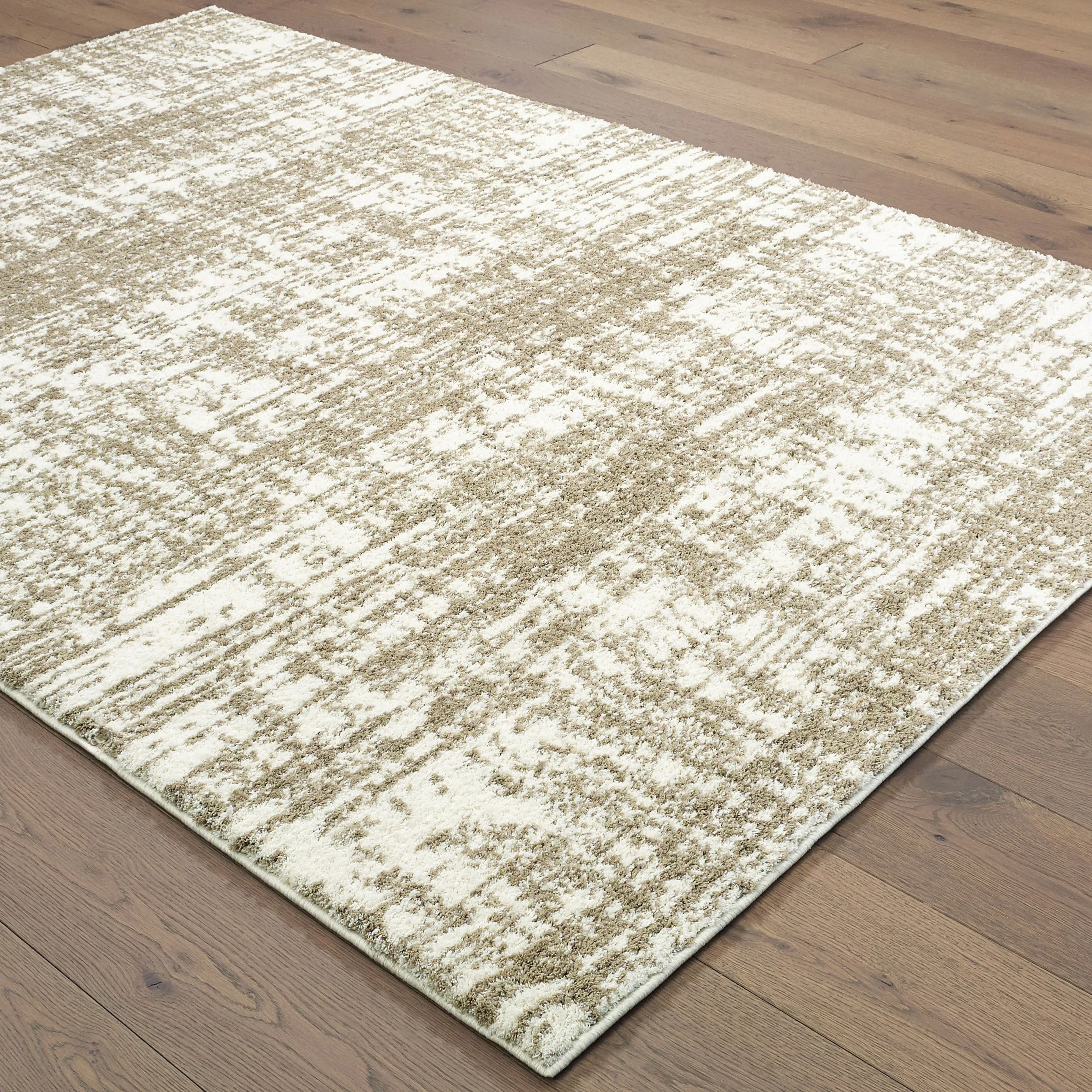 Style Haven Pilo Ivory and Taupe Distressed Area Rug
