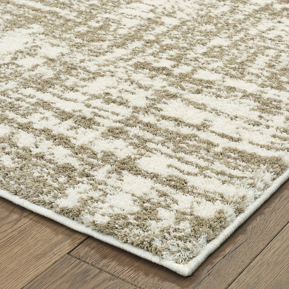 Style Haven Pilo Ivory and Taupe Distressed Area Rug