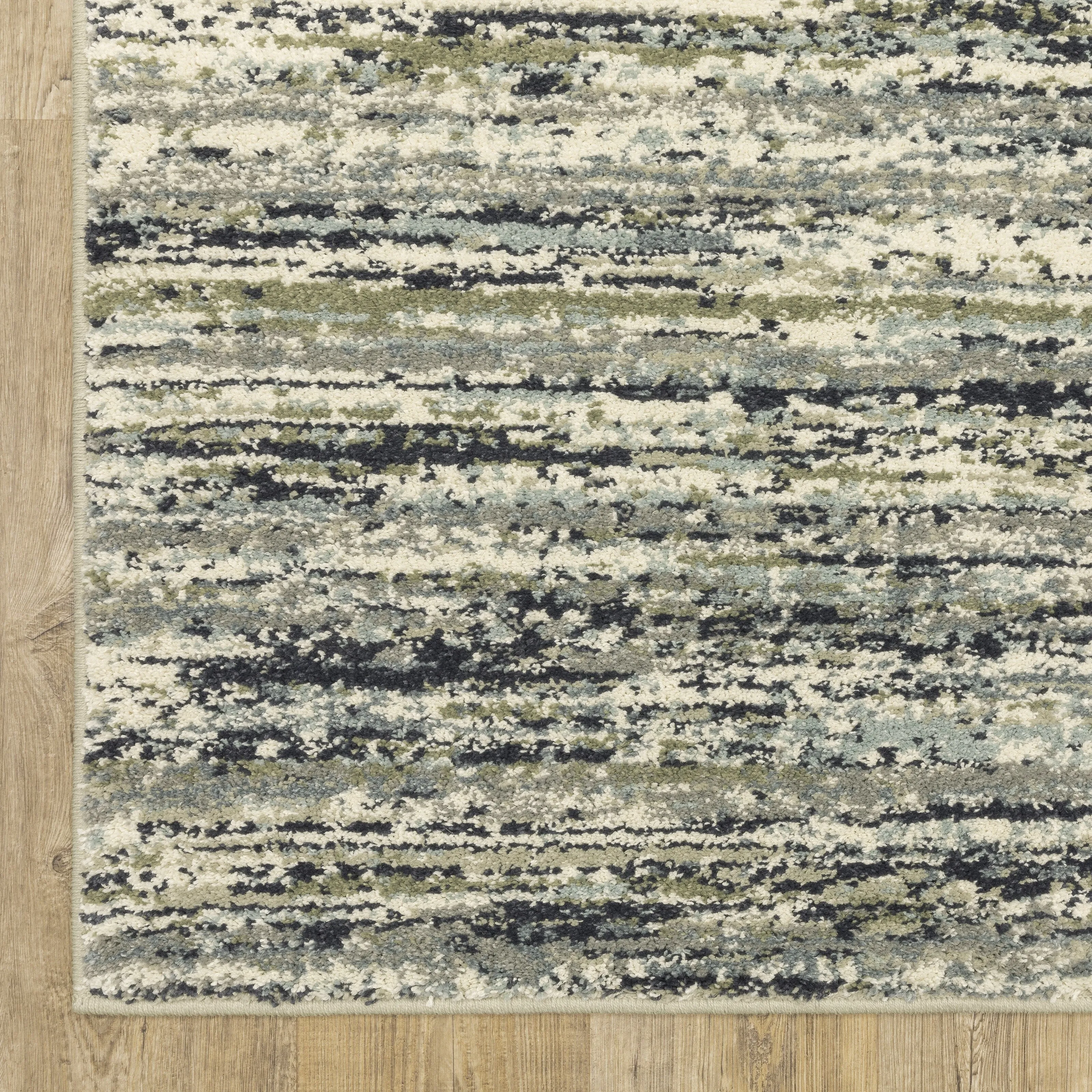 Style Haven Salinas Industrial Striped Blue/ Green Indoor Area Rug
