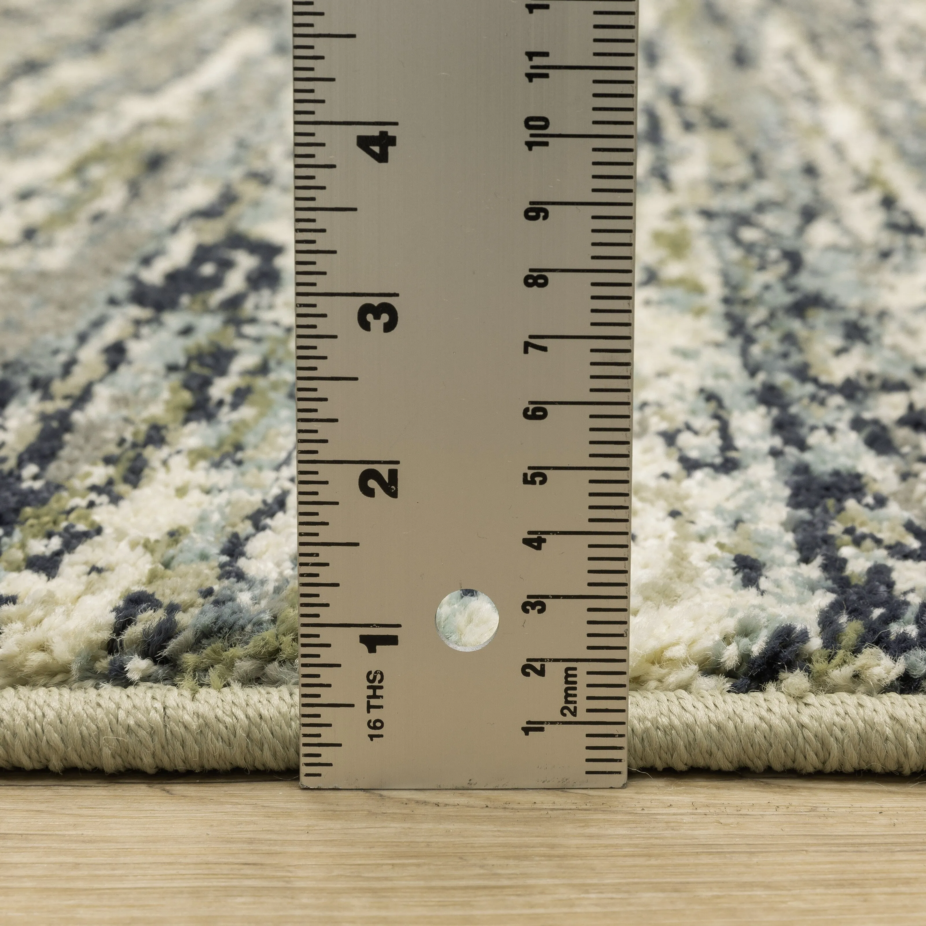 Style Haven Salinas Industrial Striped Blue/ Green Indoor Area Rug
