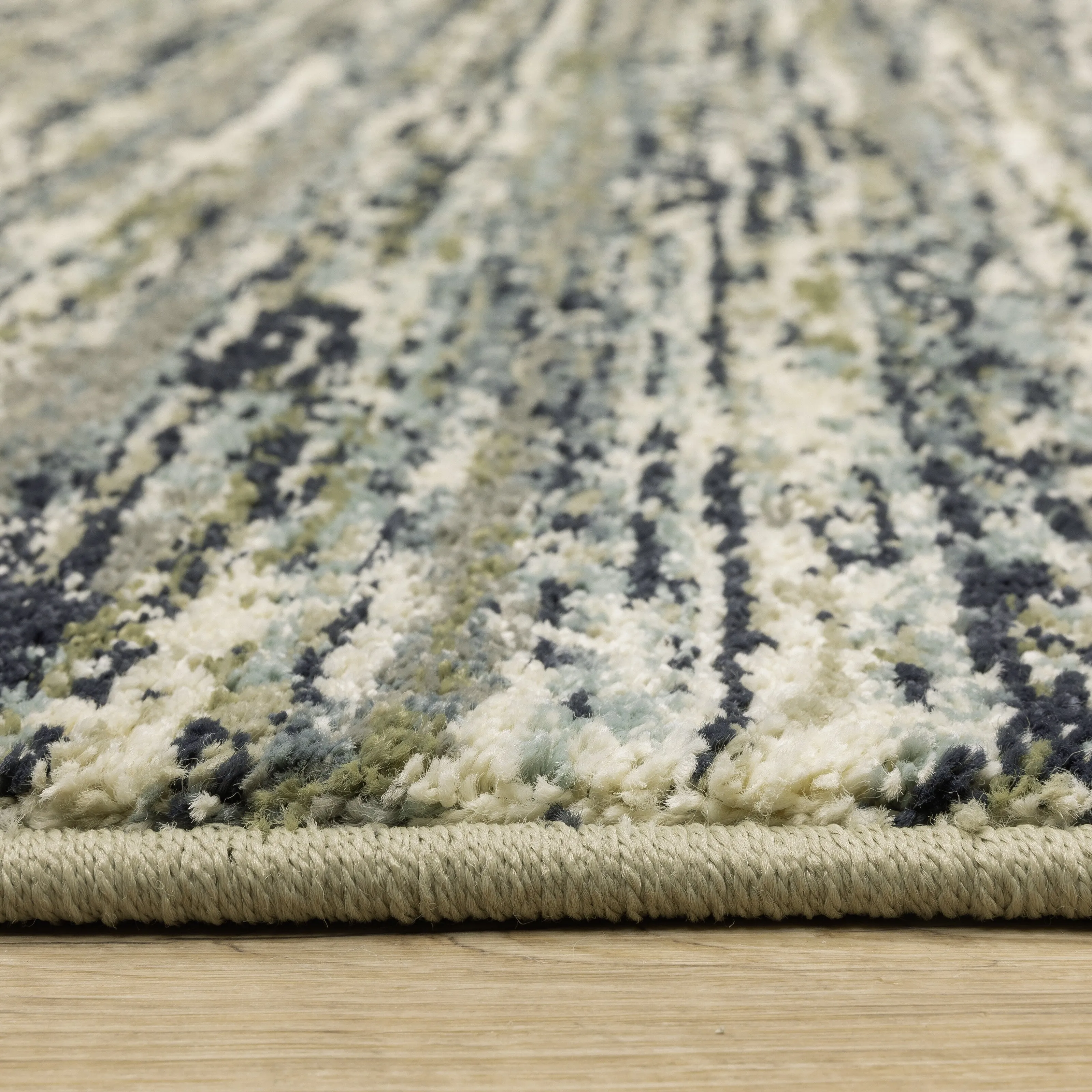 Style Haven Salinas Industrial Striped Blue/ Green Indoor Area Rug