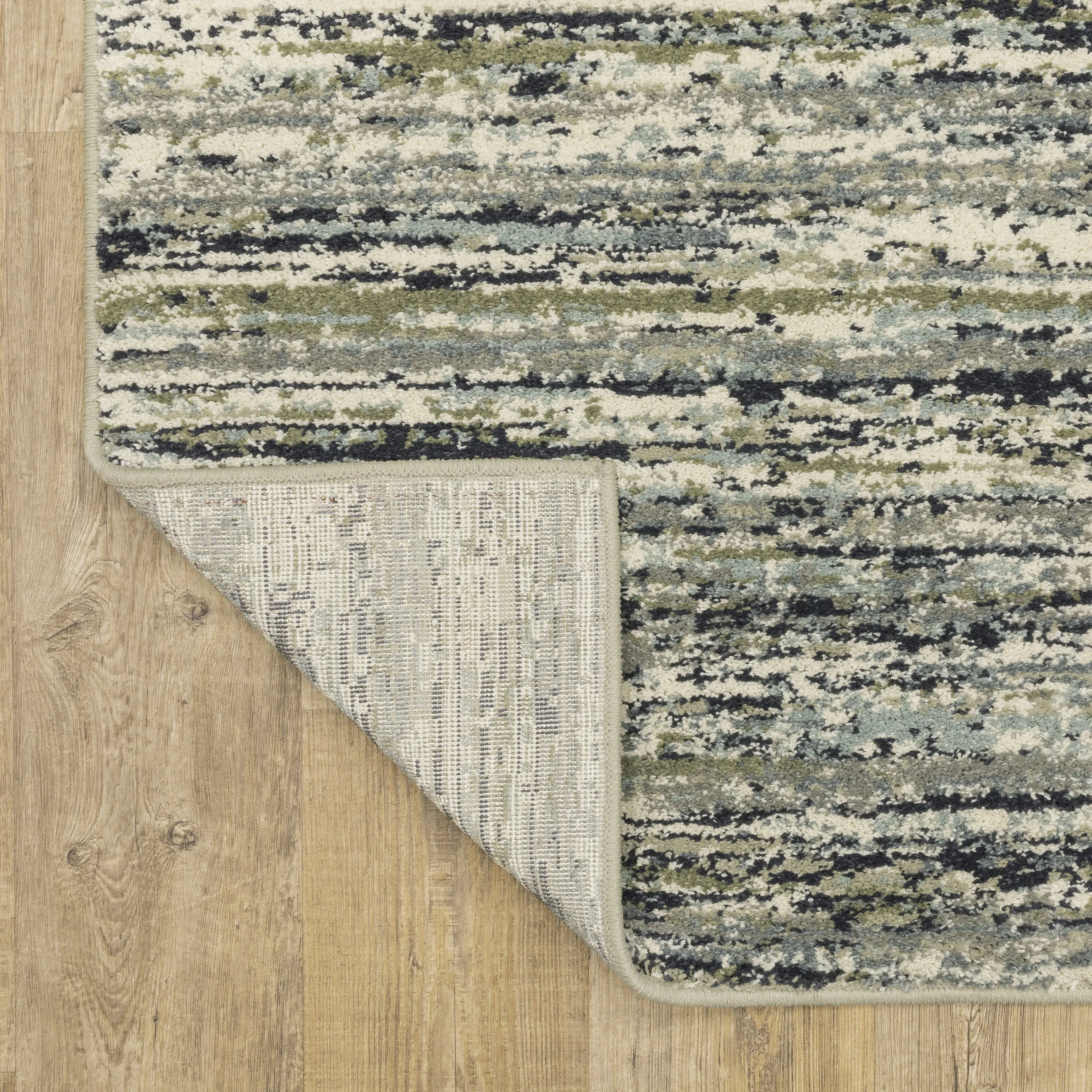 Style Haven Salinas Industrial Striped Blue/ Green Indoor Area Rug