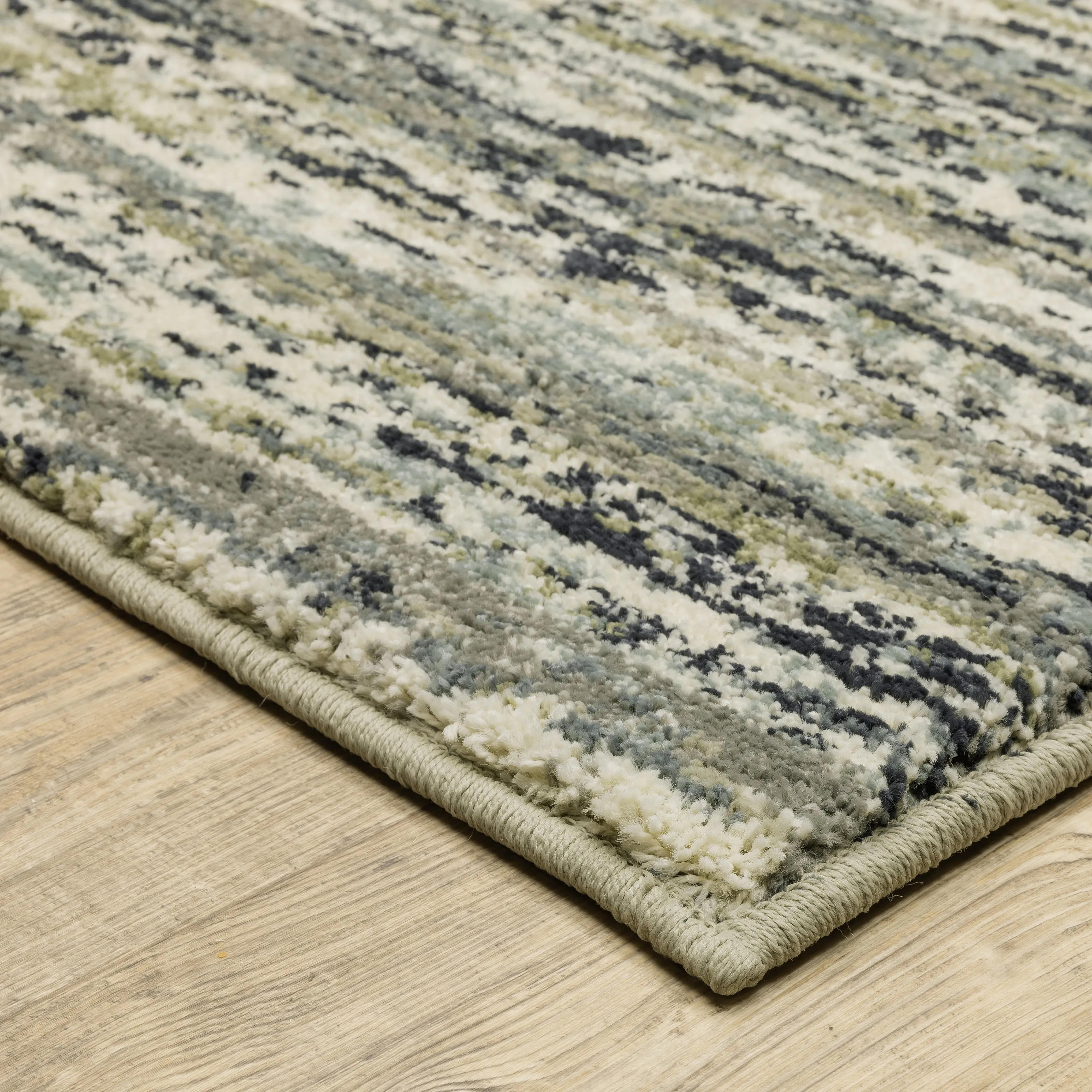Style Haven Salinas Industrial Striped Blue/ Green Indoor Area Rug