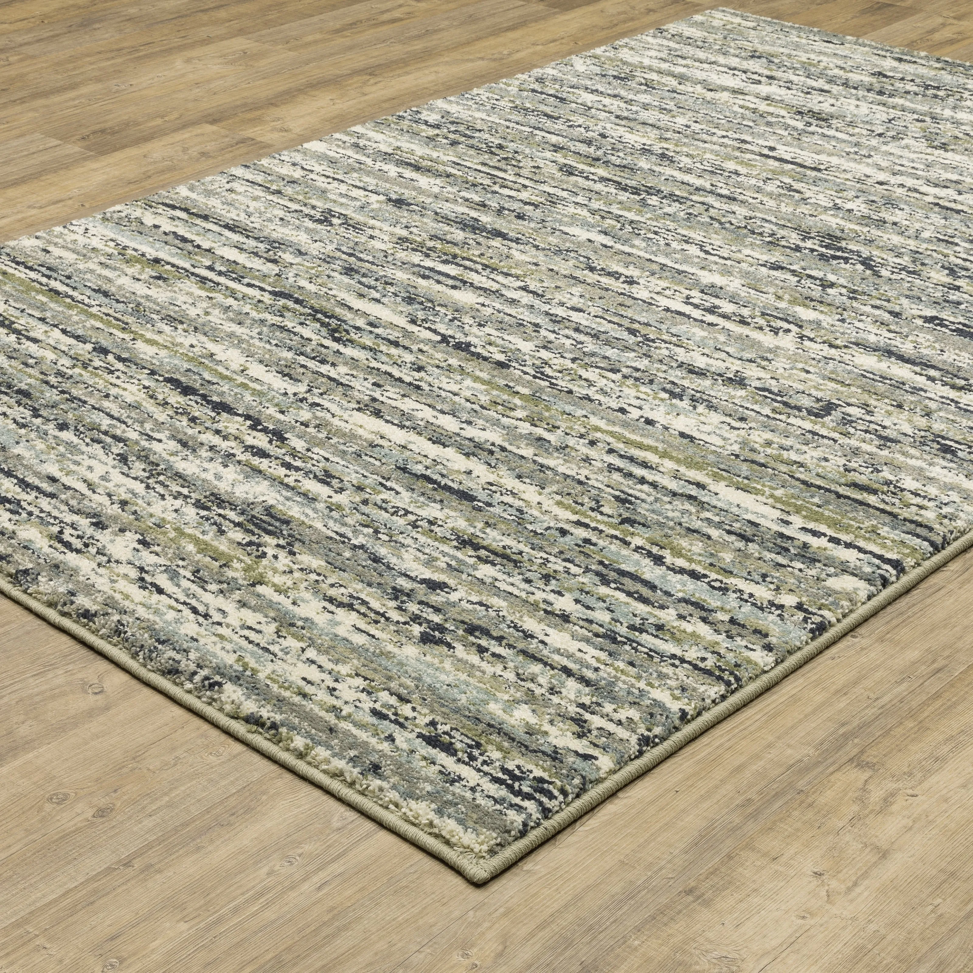 Style Haven Salinas Industrial Striped Blue/ Green Indoor Area Rug