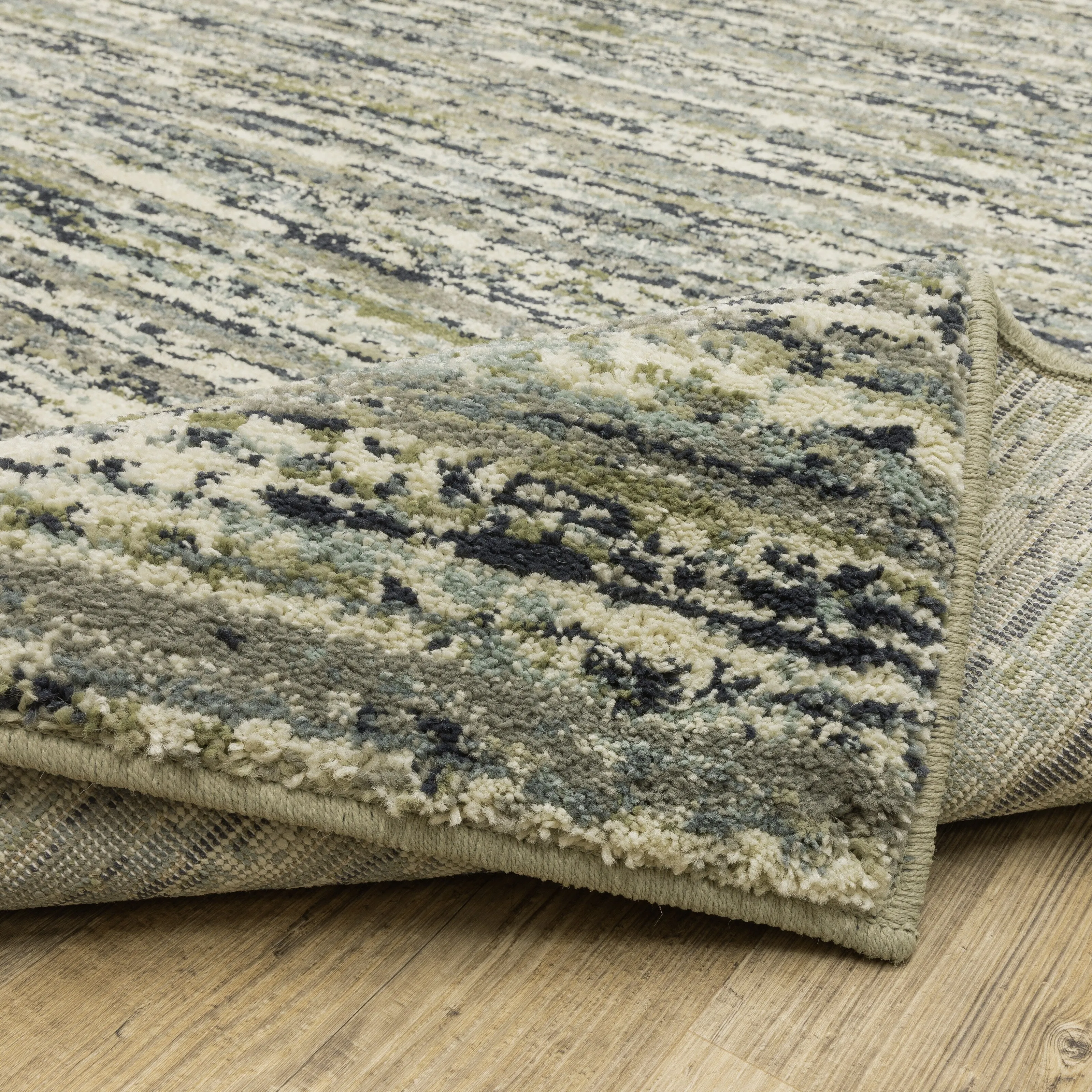 Style Haven Salinas Industrial Striped Blue/ Green Indoor Area Rug