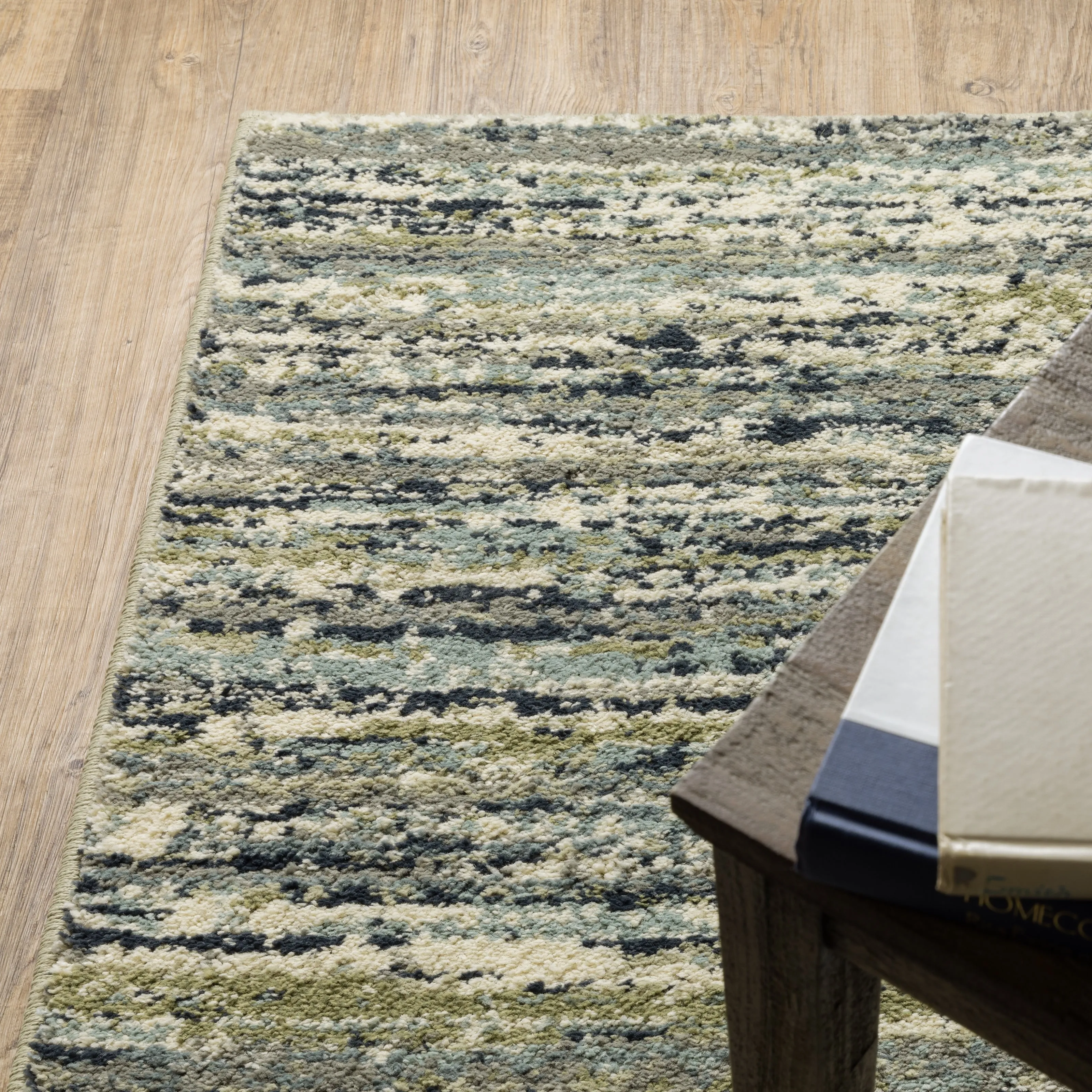 Style Haven Salinas Industrial Striped Blue/ Green Indoor Area Rug