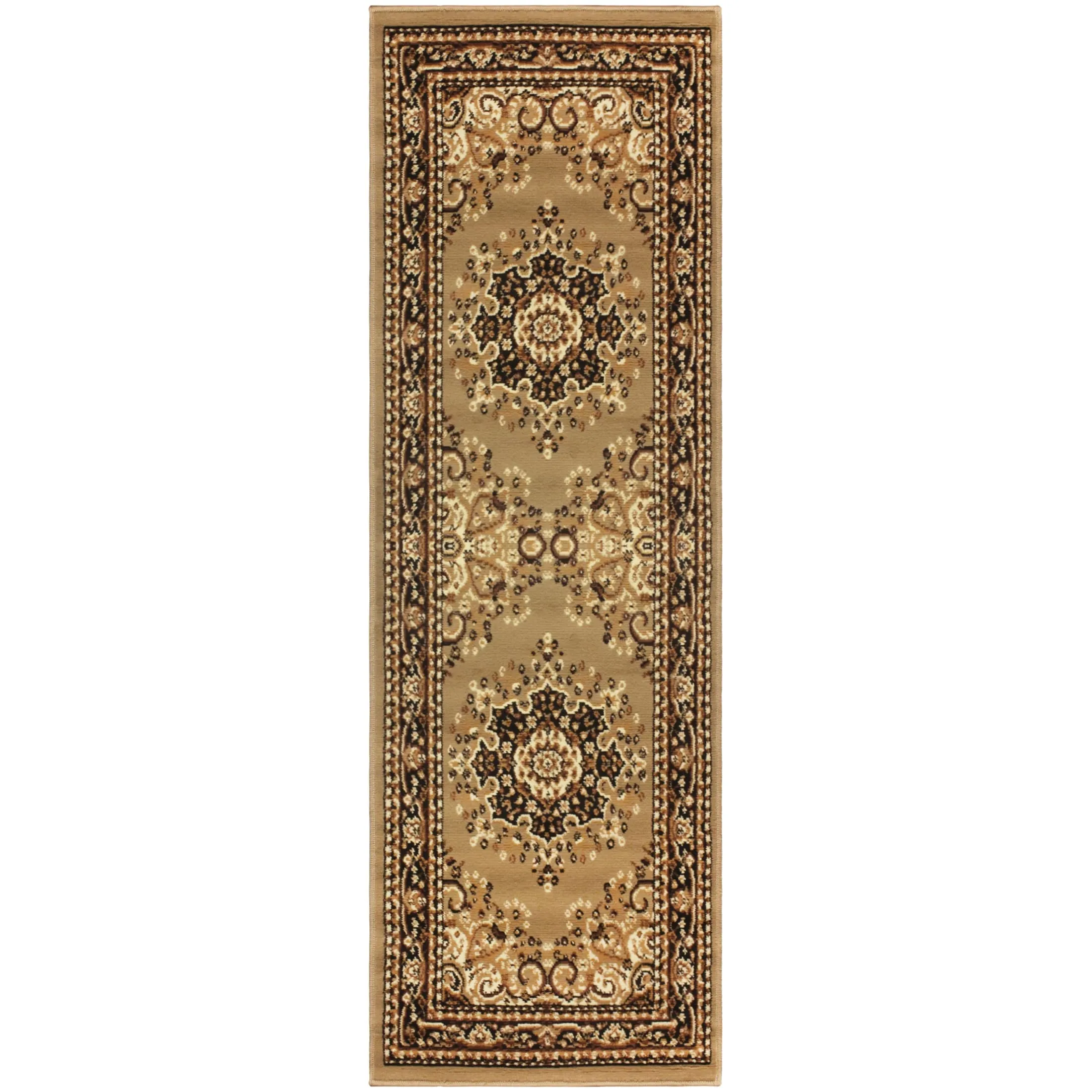 Superior Formal Floral Vines Border Indoor Runner or Area Rug