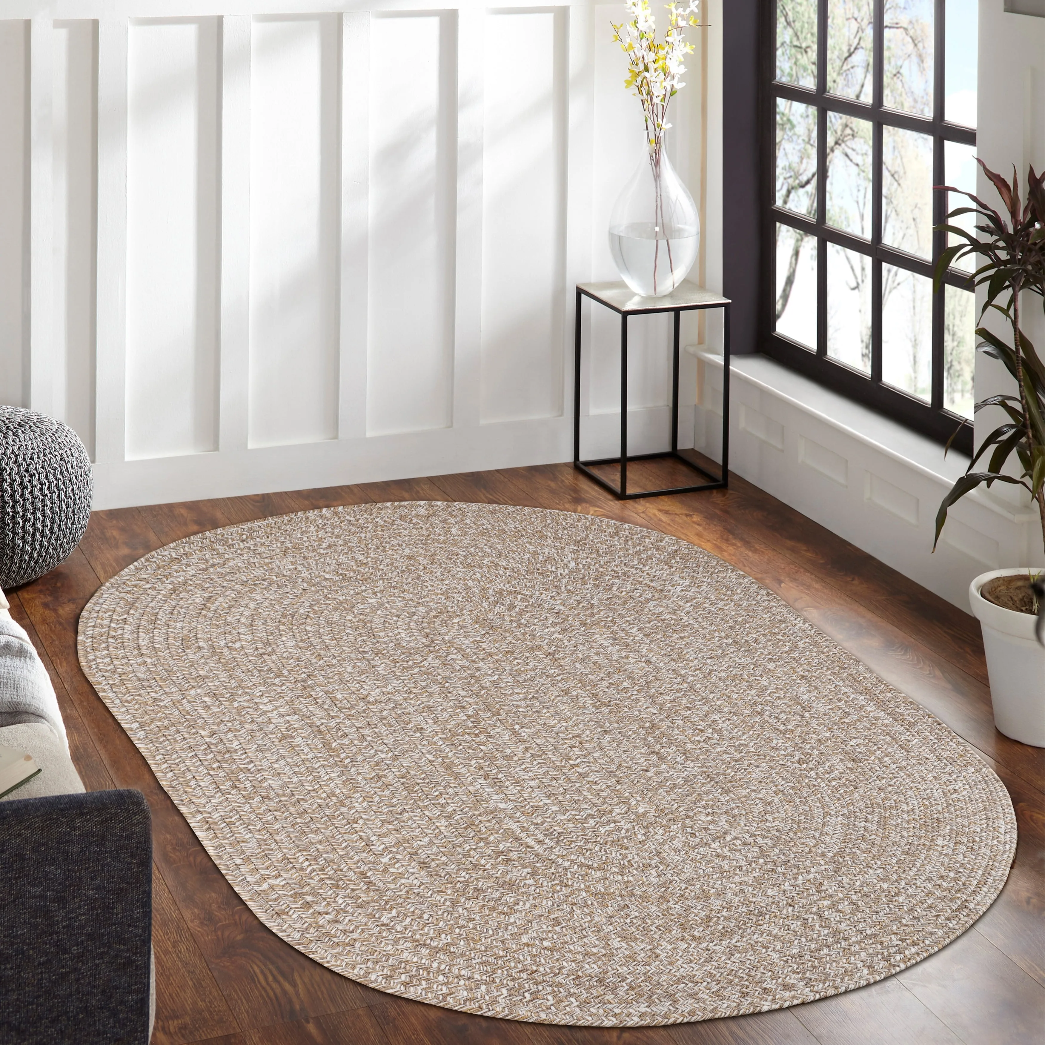 Superior Reversible Solid Modern Rustic Braided Indoor/ Outdoor Area Rug
