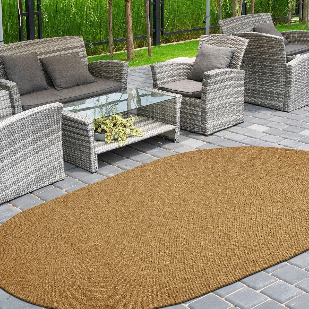 Superior Reversible Solid Modern Rustic Braided Indoor/ Outdoor Area Rug