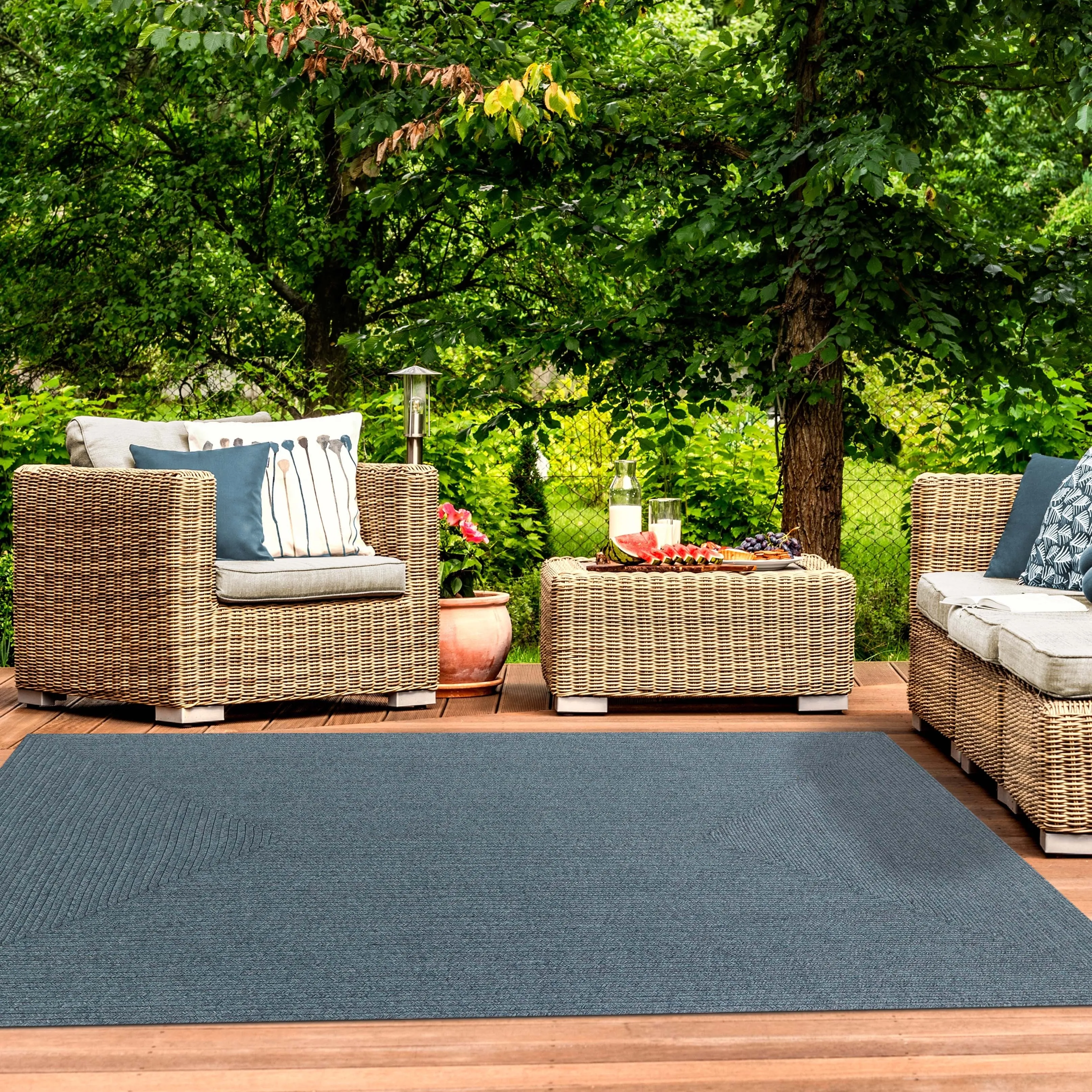 Superior Reversible Solid Modern Rustic Braided Indoor/ Outdoor Area Rug