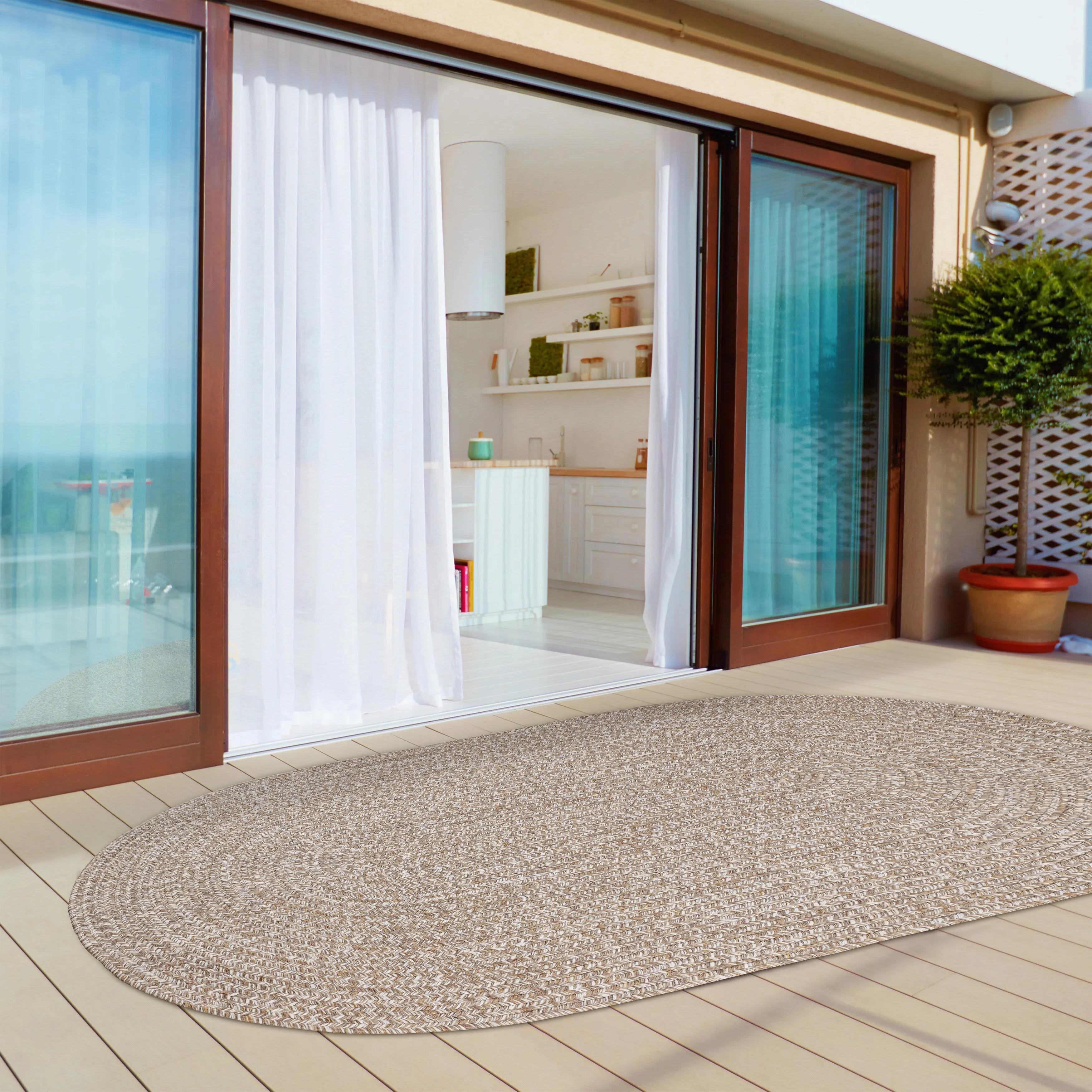 Superior Reversible Solid Modern Rustic Braided Indoor/ Outdoor Area Rug