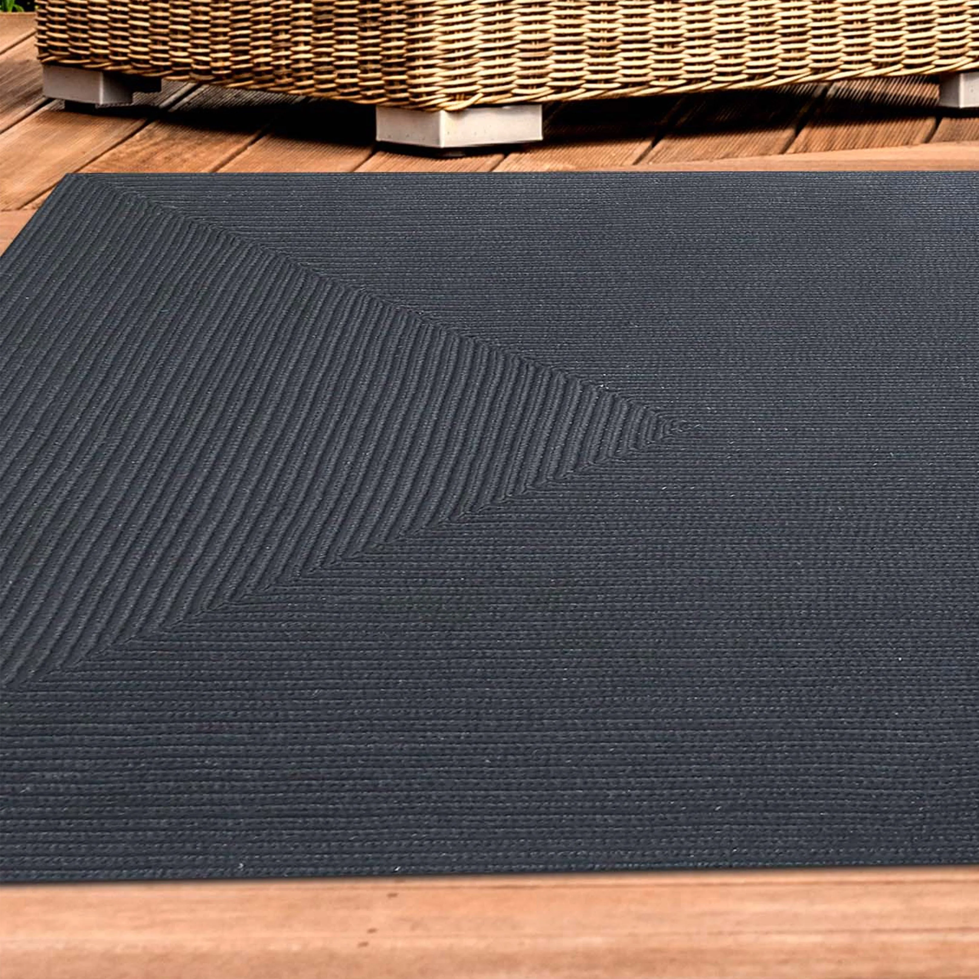 Superior Reversible Solid Modern Rustic Braided Indoor/ Outdoor Area Rug