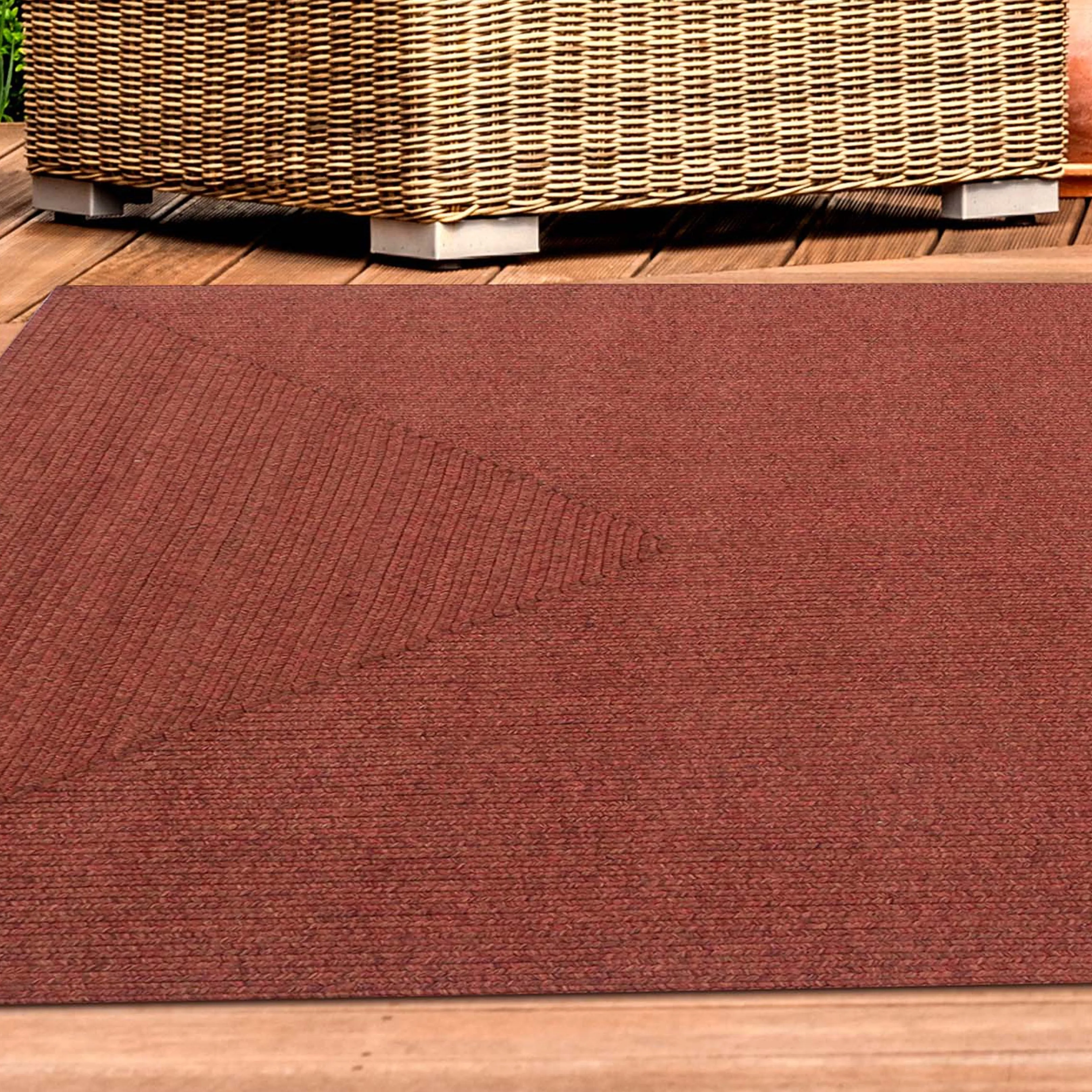 Superior Reversible Solid Modern Rustic Braided Indoor/ Outdoor Area Rug