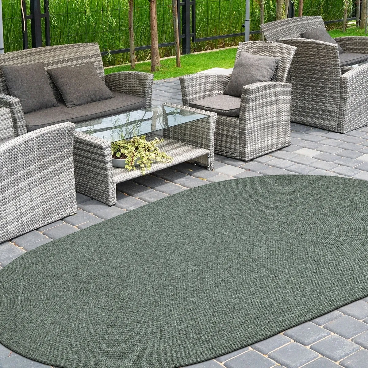Superior Reversible Solid Modern Rustic Braided Indoor/ Outdoor Area Rug