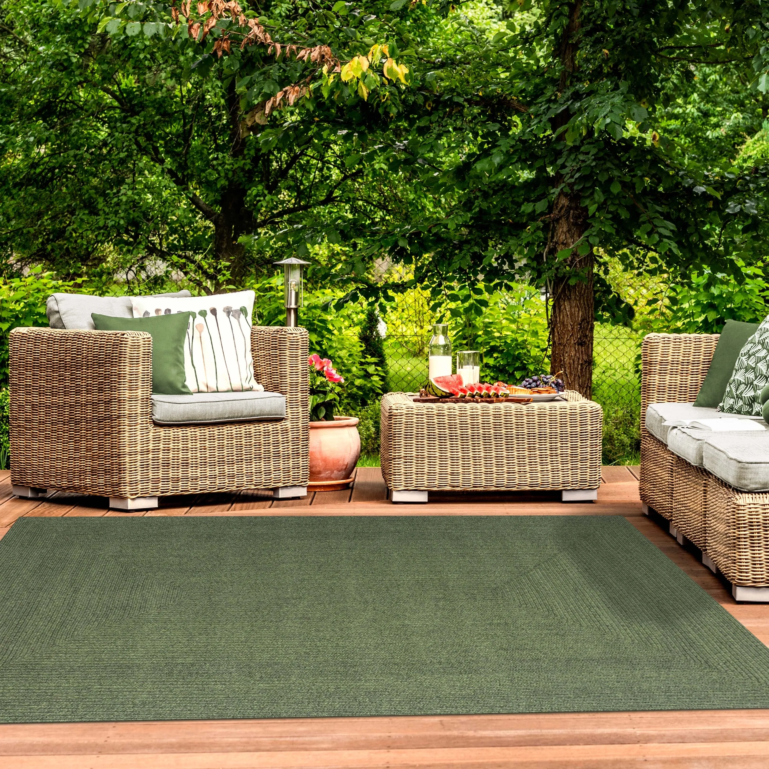 Superior Reversible Solid Modern Rustic Braided Indoor/ Outdoor Area Rug