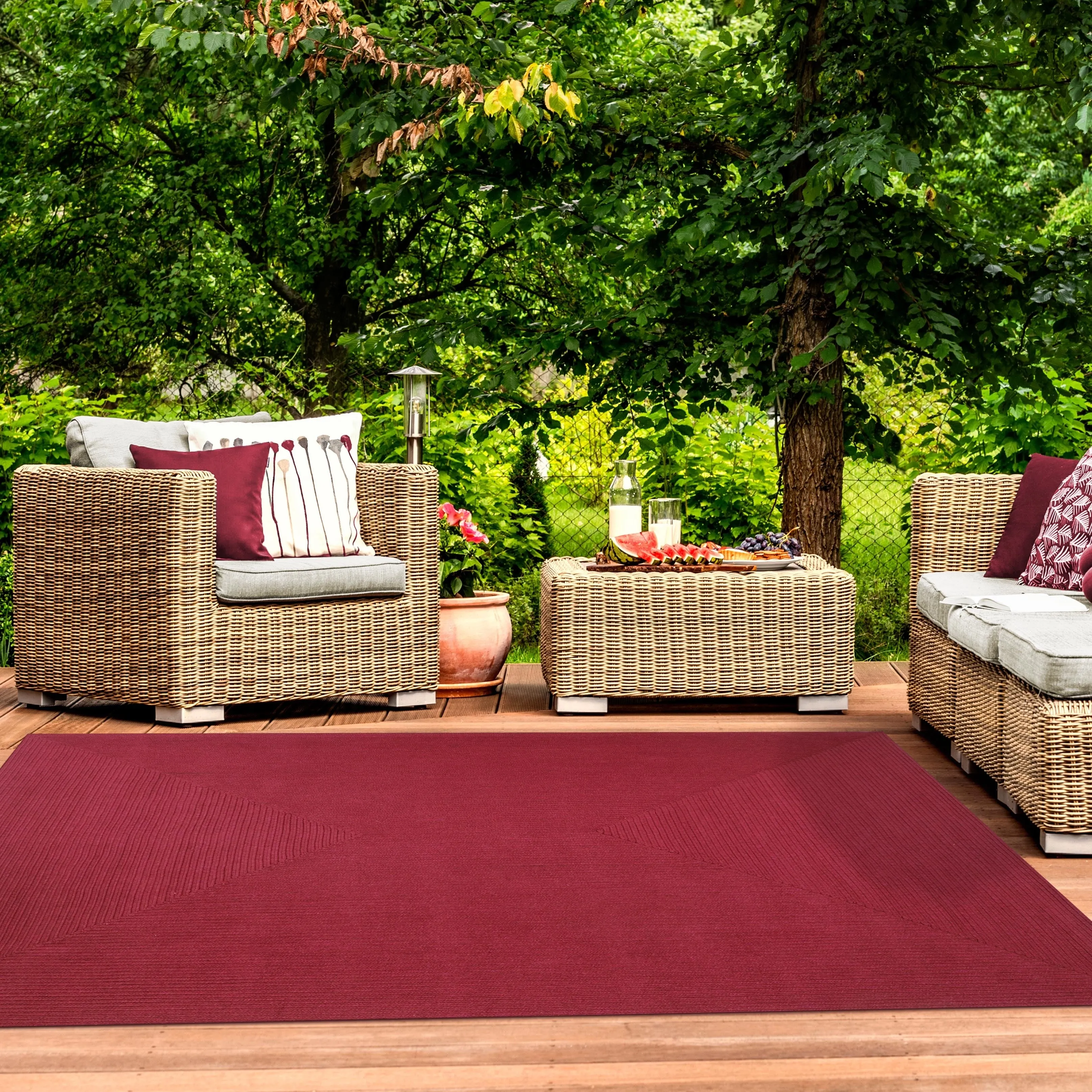 Superior Reversible Solid Modern Rustic Braided Indoor/ Outdoor Area Rug
