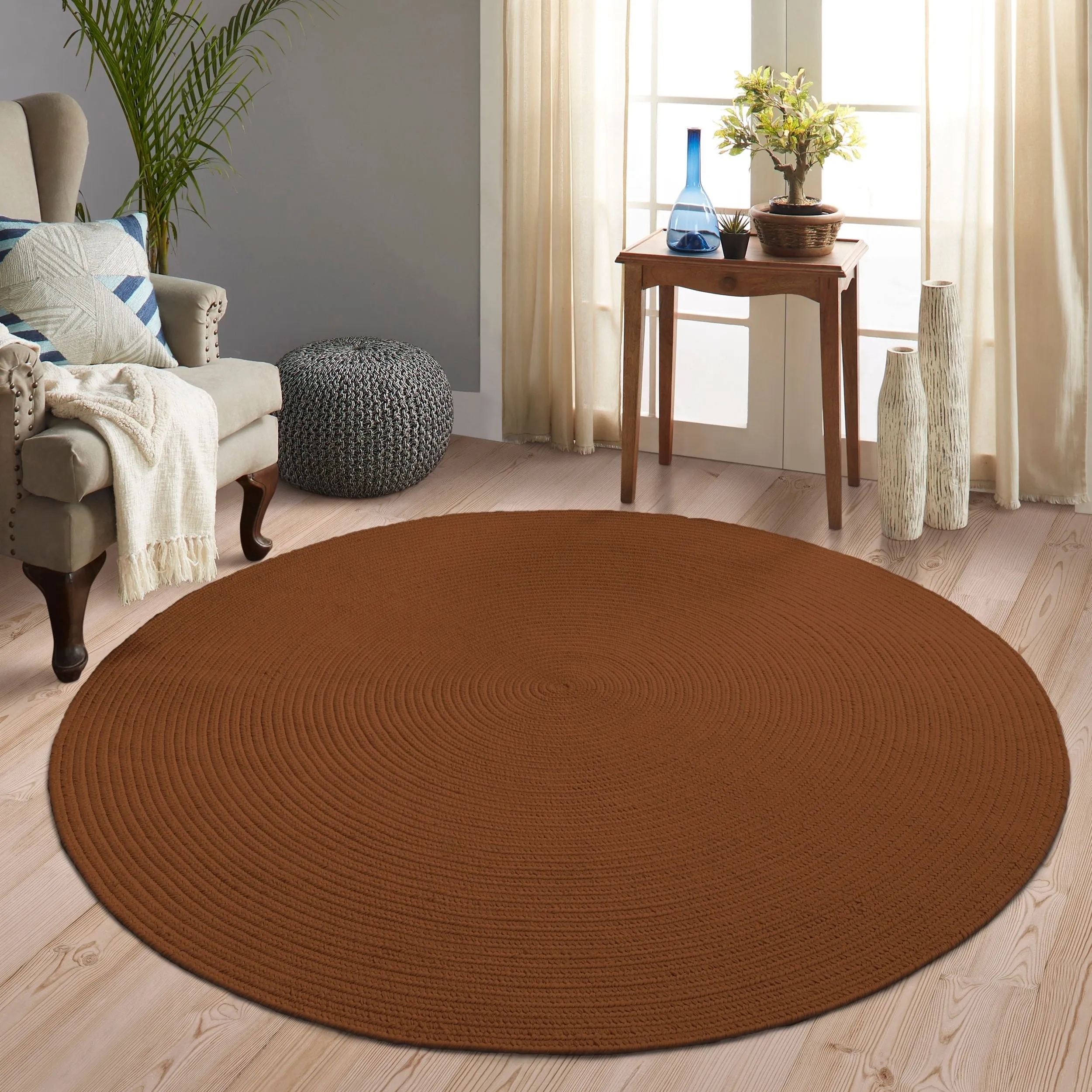 Superior Reversible Solid Modern Rustic Braided Indoor/ Outdoor Area Rug