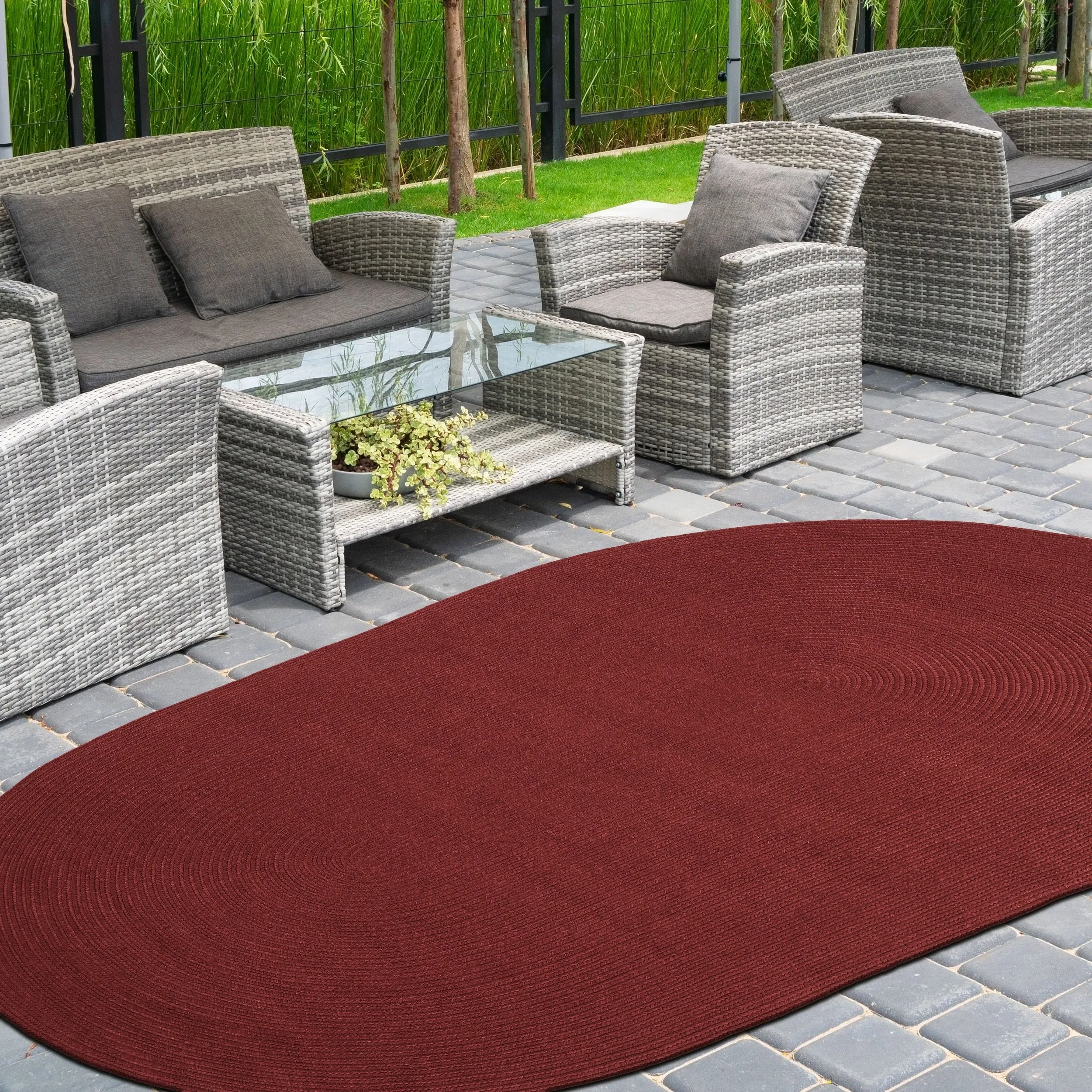Superior Reversible Solid Modern Rustic Braided Indoor/ Outdoor Area Rug