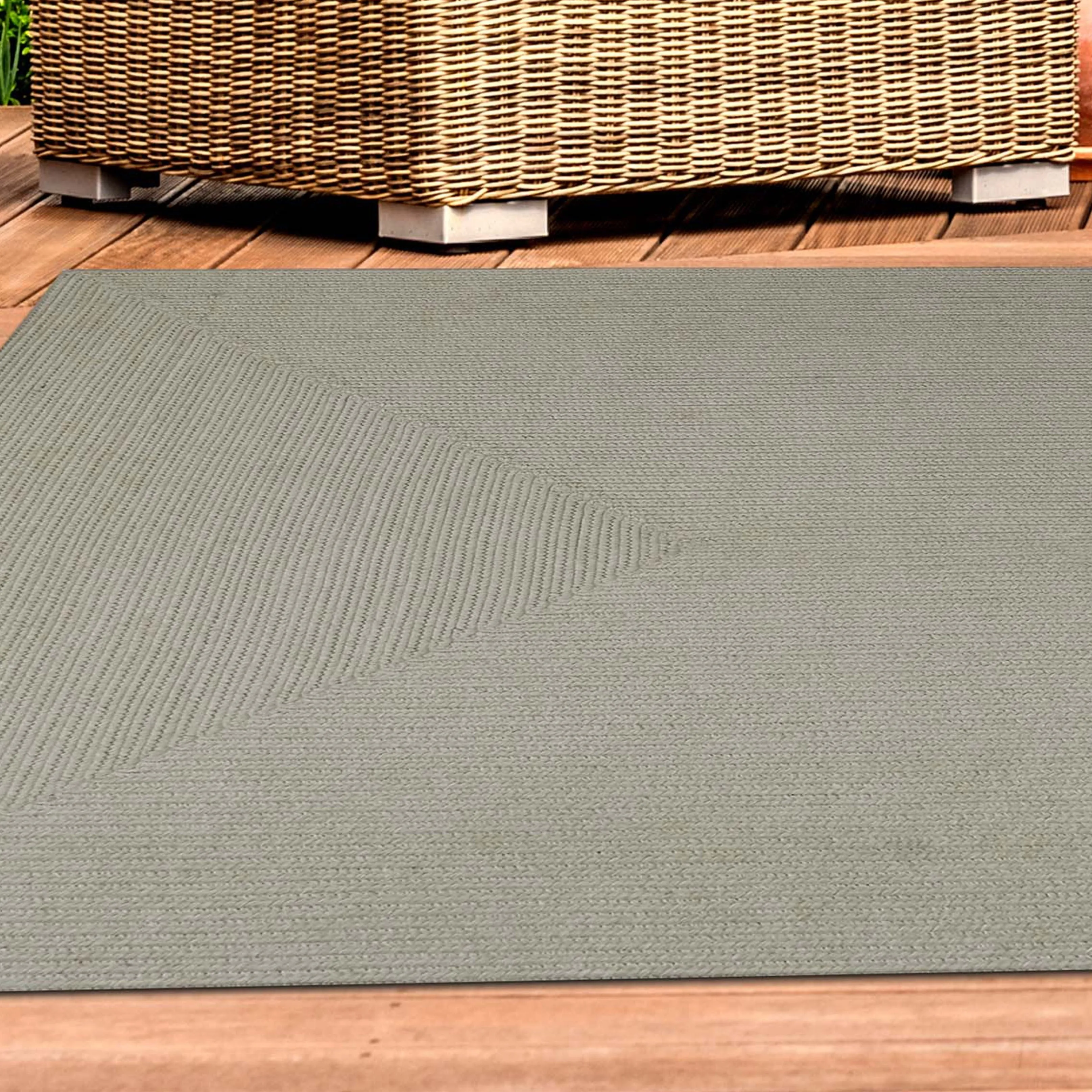 Superior Reversible Solid Modern Rustic Braided Indoor/ Outdoor Area Rug