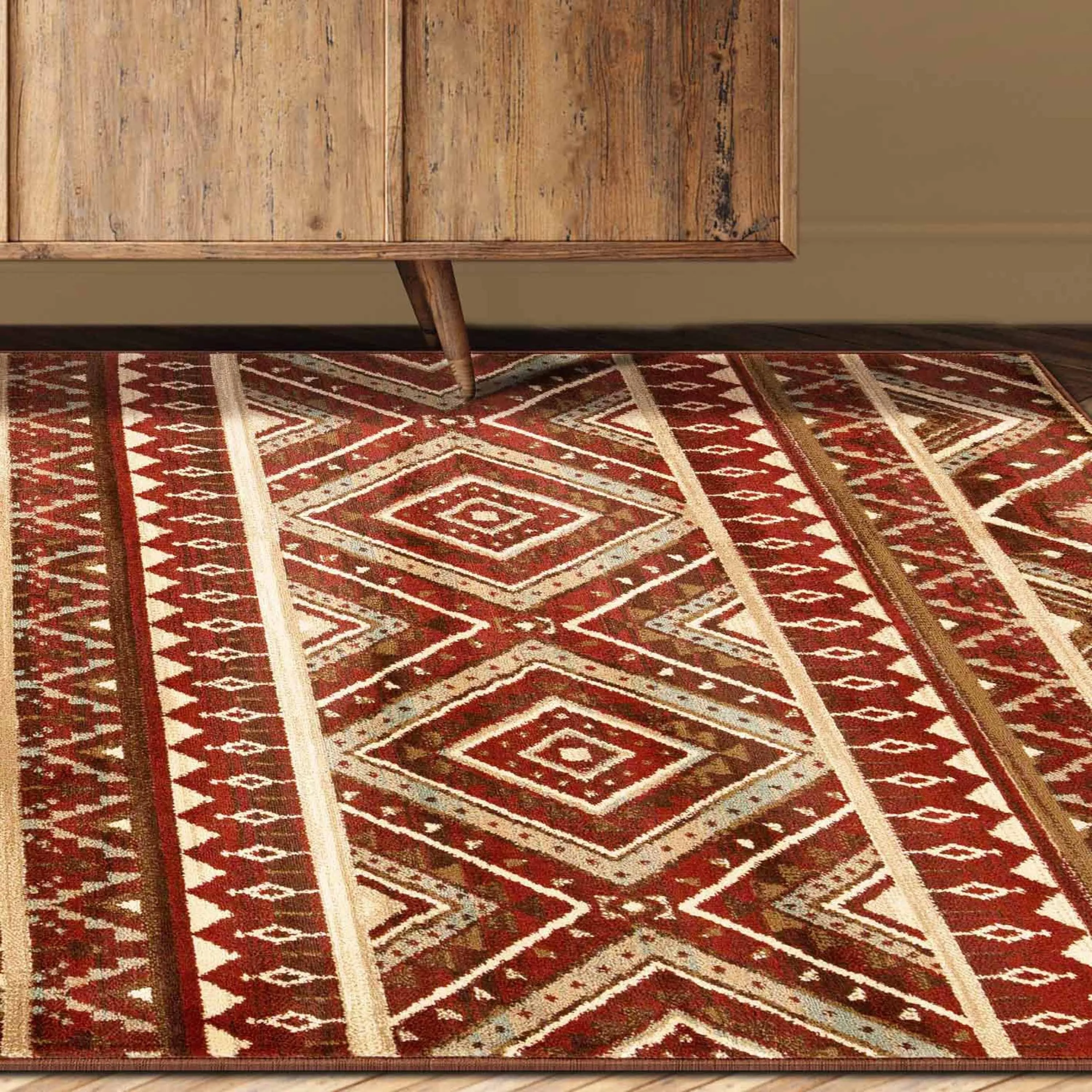 Superior Southwestern Rustic Medallion PowerLoomed Indoor Area Rug